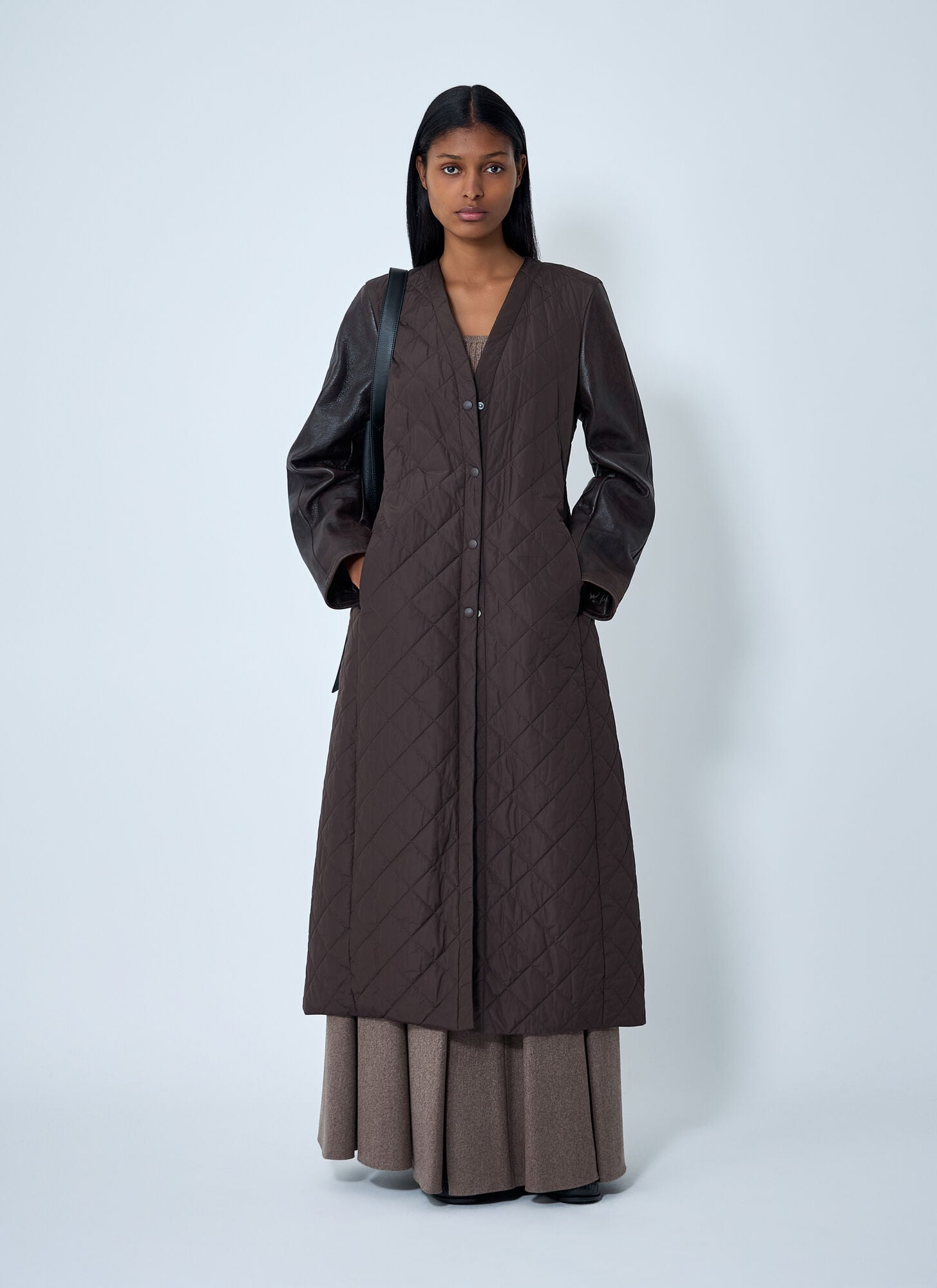  Max Mara Max Mara Quilted Maxi Coat - Frau Mäntel Brown It - 36 