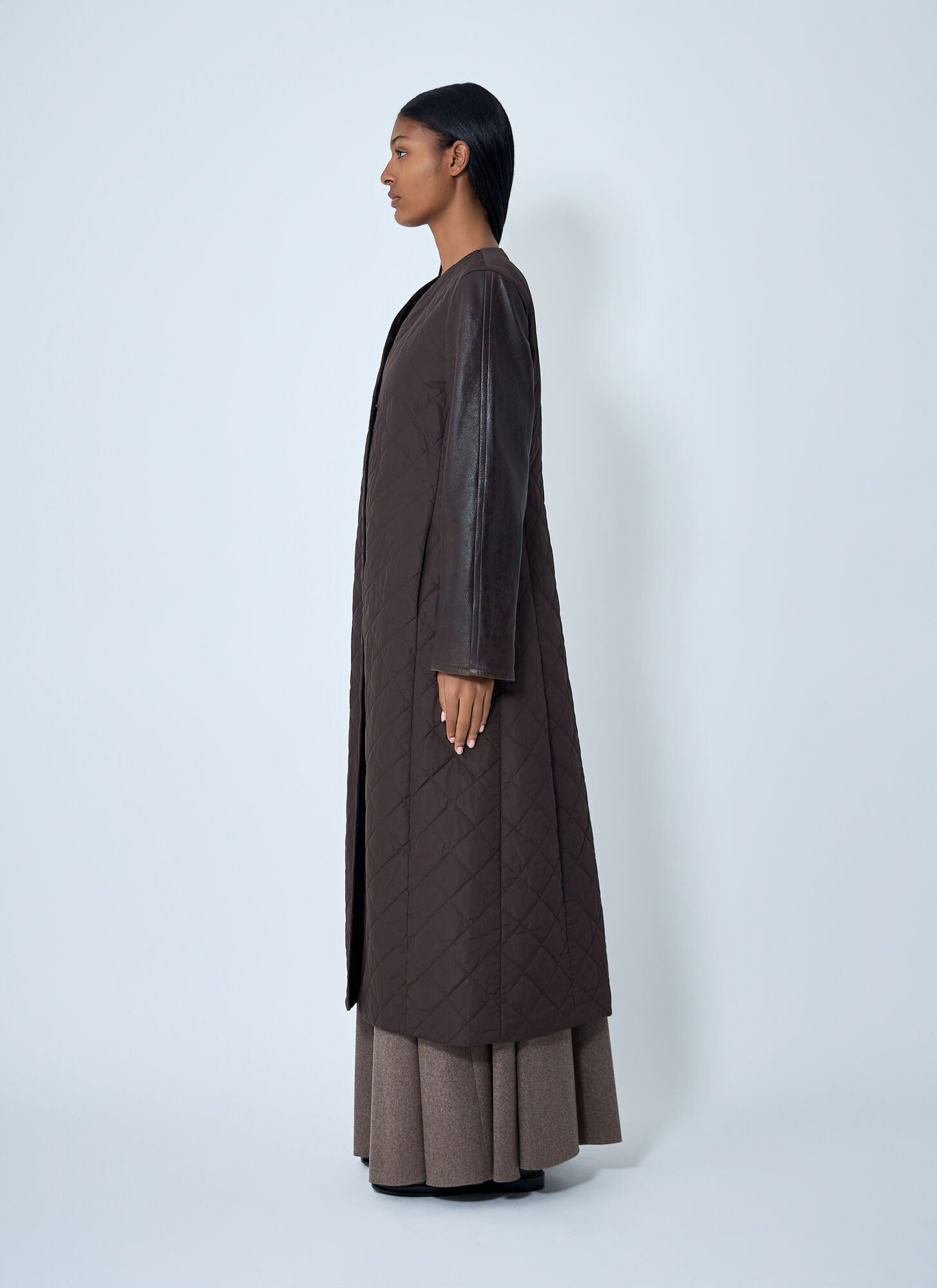  Max Mara Max Mara Quilted Maxi Coat - Frau Mäntel Brown It - 36 