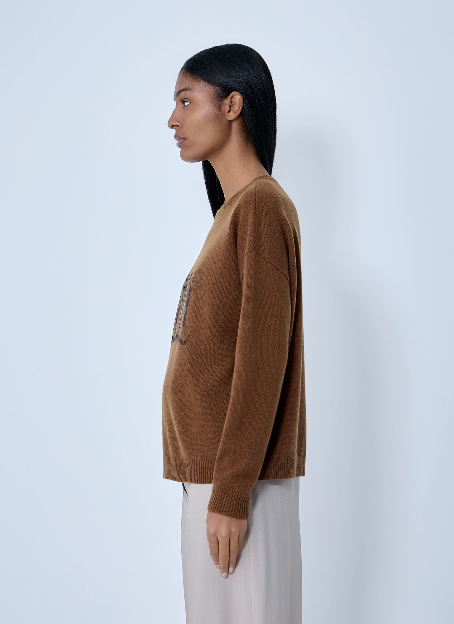  Max Mara Max Mara Wool-and-cashmere-blend Sweater - Frau Strick Brown M 
