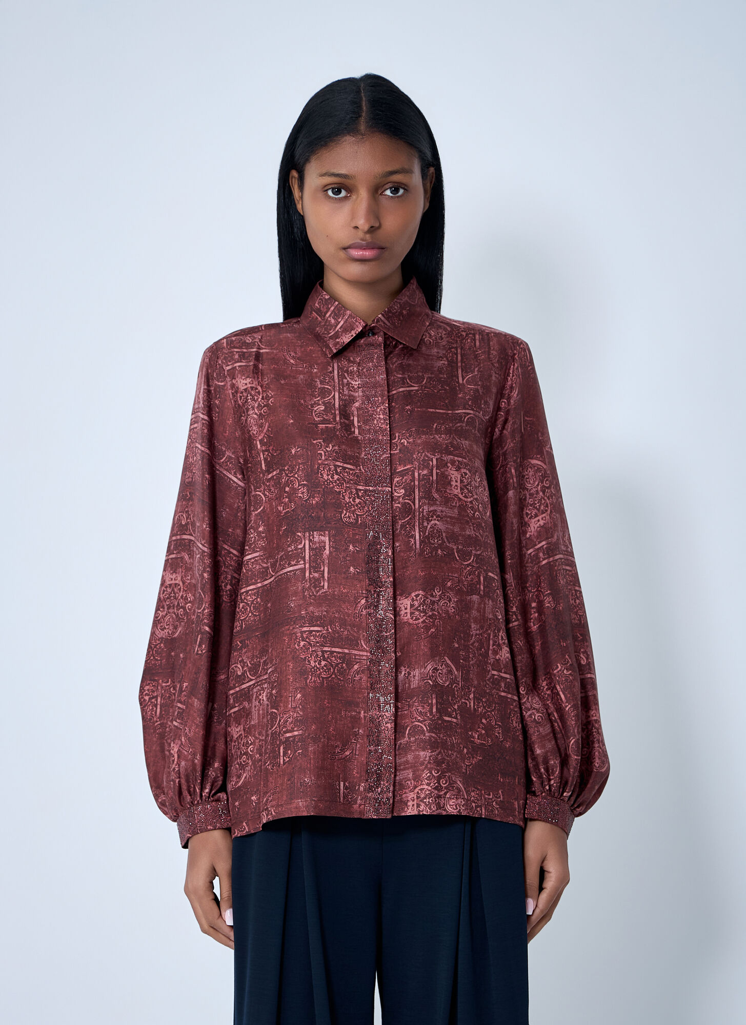 Max Mara Women's Bordeaux Silk Shirt - Woman Shirts It - 38