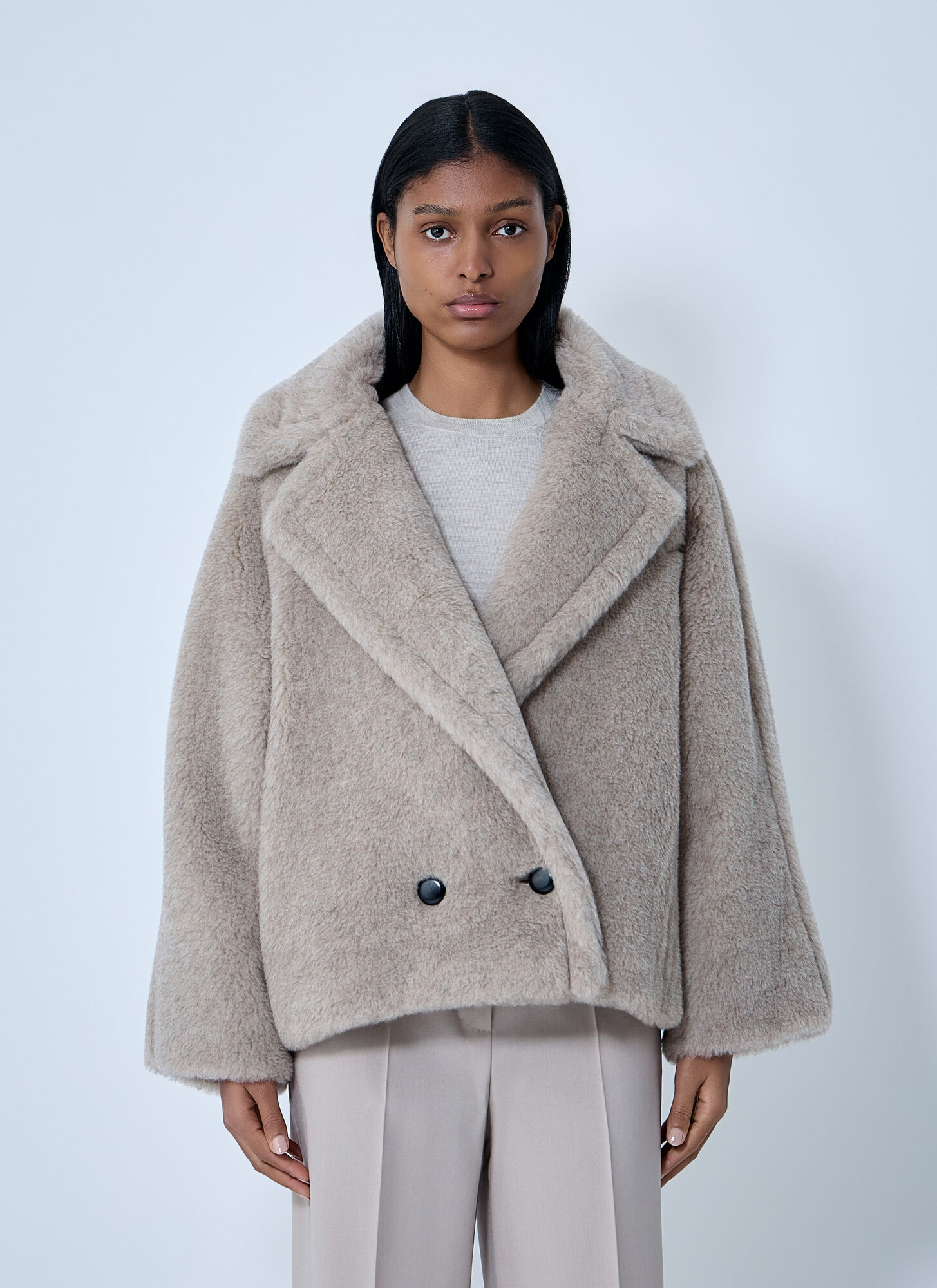 Max Mara Women's Beige Boxy Coat - Woman Coats It - 42
