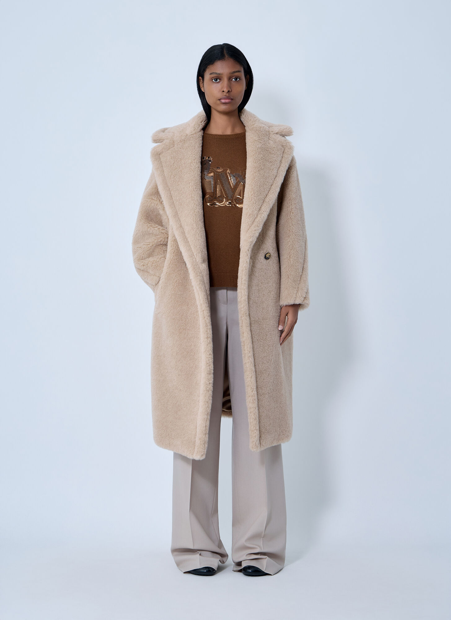  Max Mara Max Mara Tedgirl Coat - Frau Mäntel Beige S 