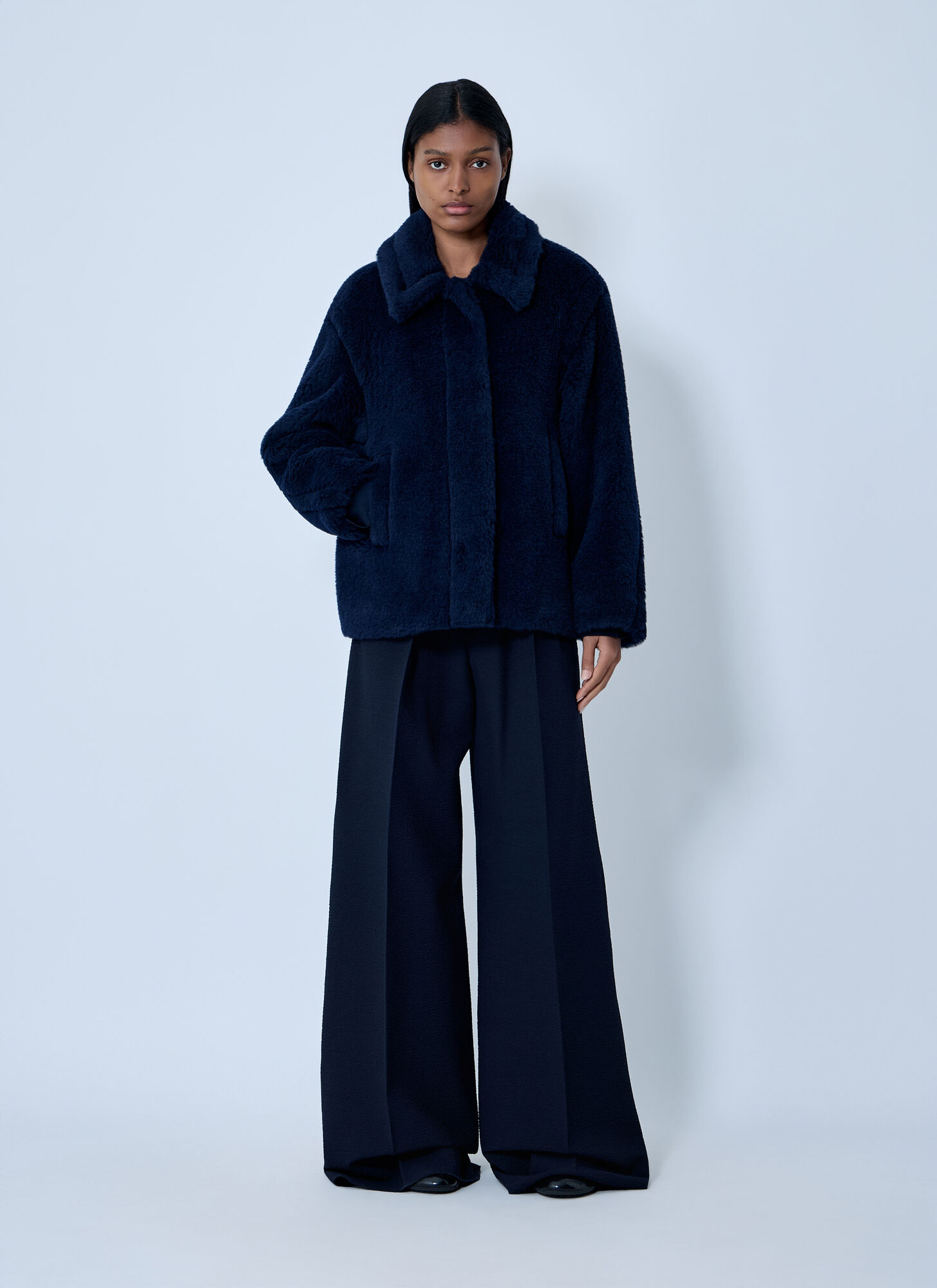  Max Mara Max Mara Wool-and-silk-blend Coat - Frau Mäntel Navy It - 40 