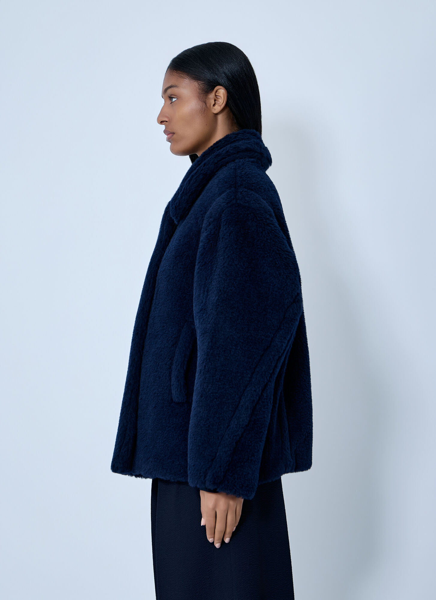  Max Mara Max Mara Wool-and-silk-blend Coat - Frau Mäntel Navy It - 40 