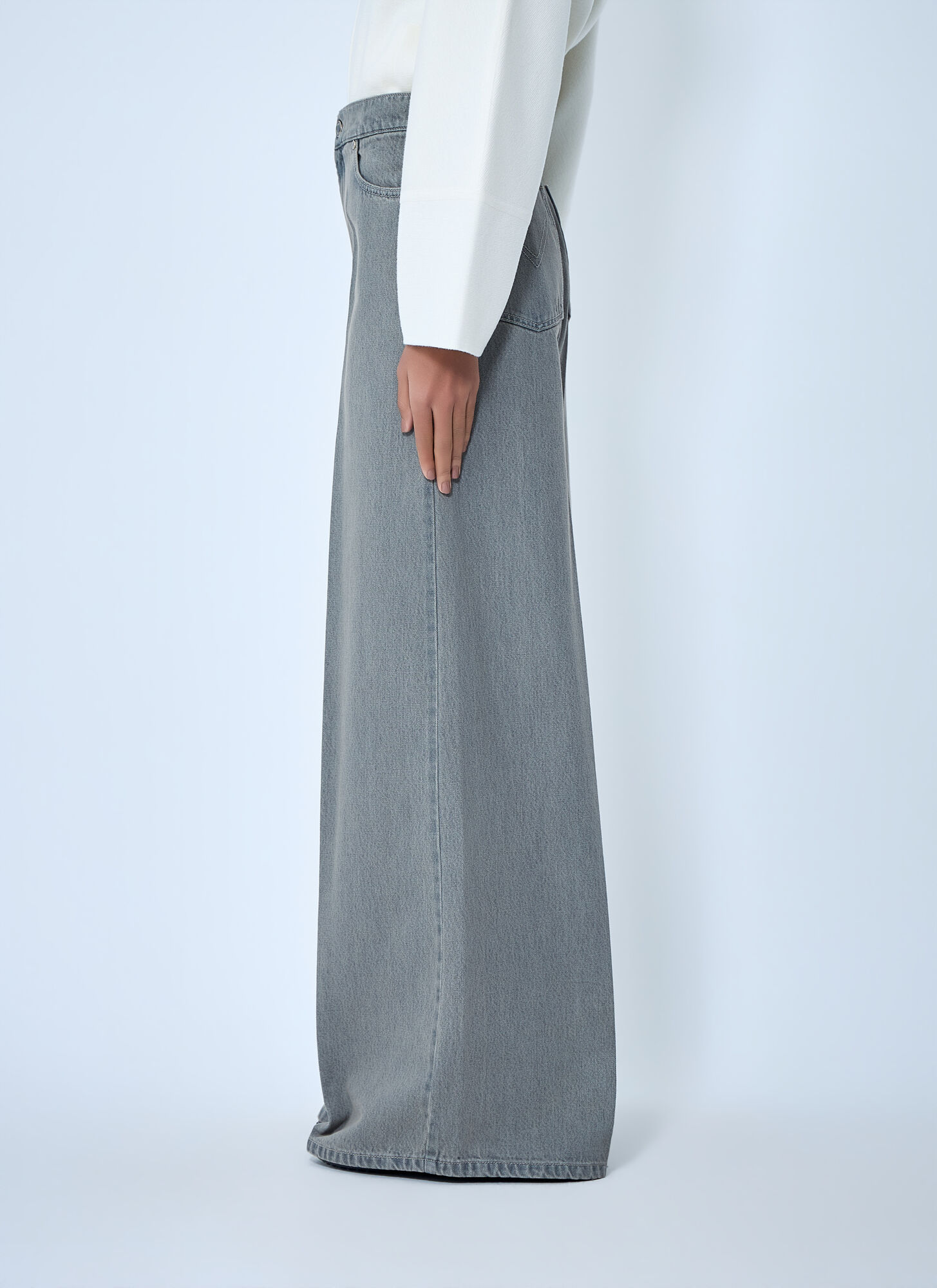  Max Mara Max Mara Wide-leg Denim Jeans - Frau Jeans Grey It - 38 