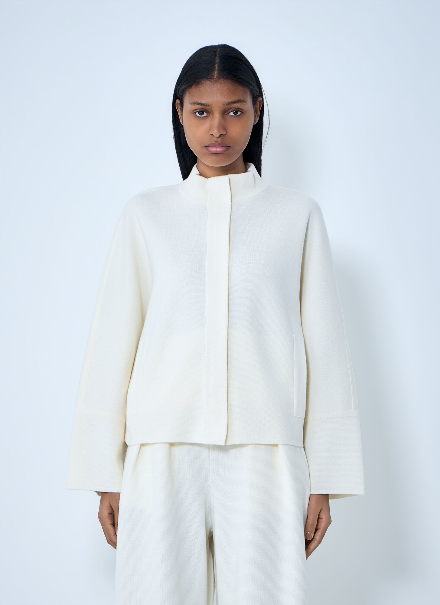 Max Mara Women's White Structured Wool-Blend Jacket - Woman Jackets S