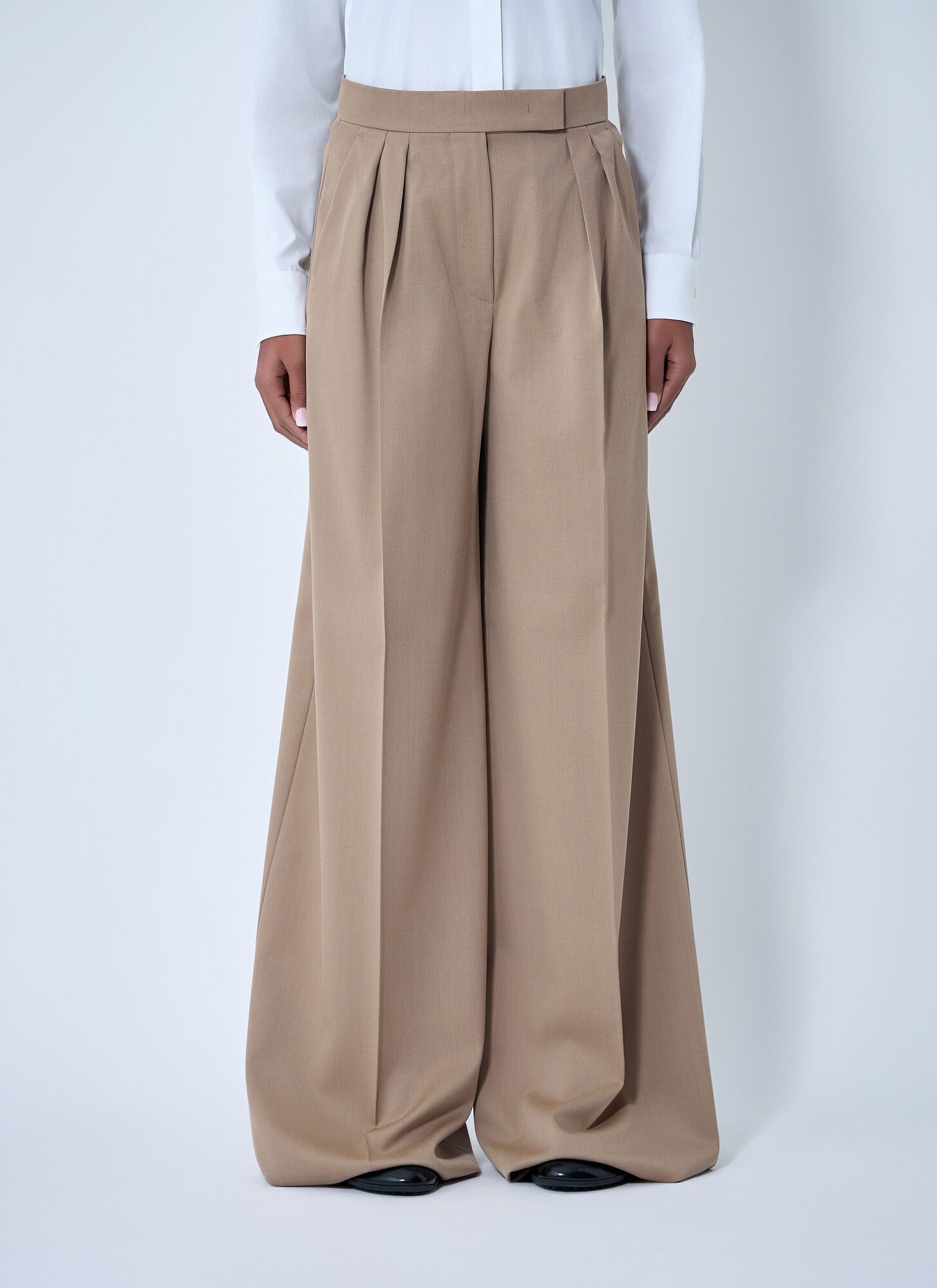 Max Mara Women's Beige Quorum Virgin Wool Wide-Leg Pants UK Size 12 - Mytheresa - Image 2