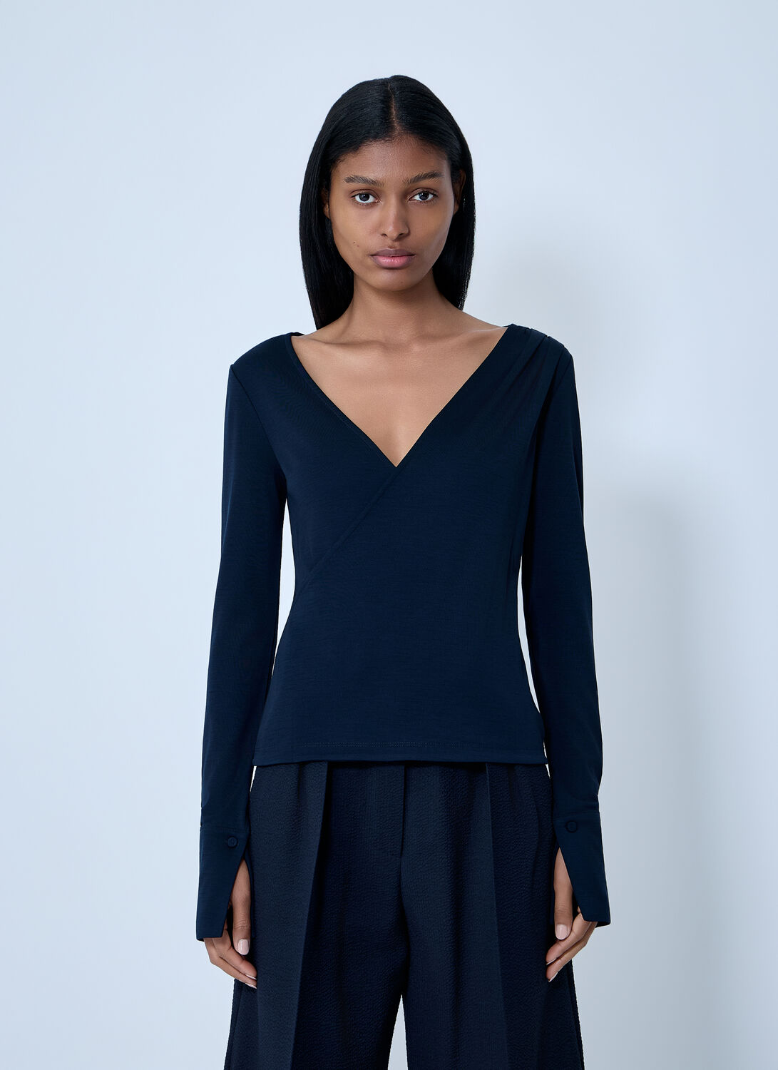 Max Mara Jersey Top - Woman Tops Navy S