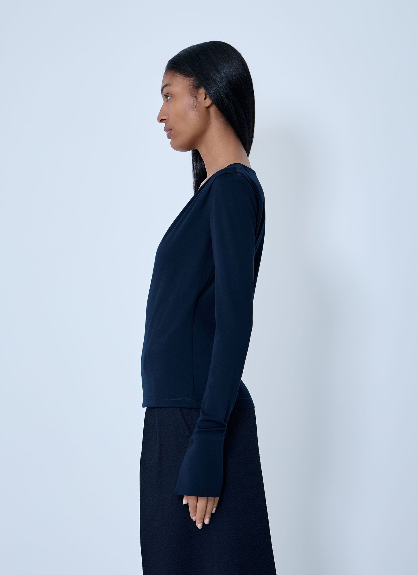  Max Mara Max Mara Jersey Top - Frau Tops Navy Xs 