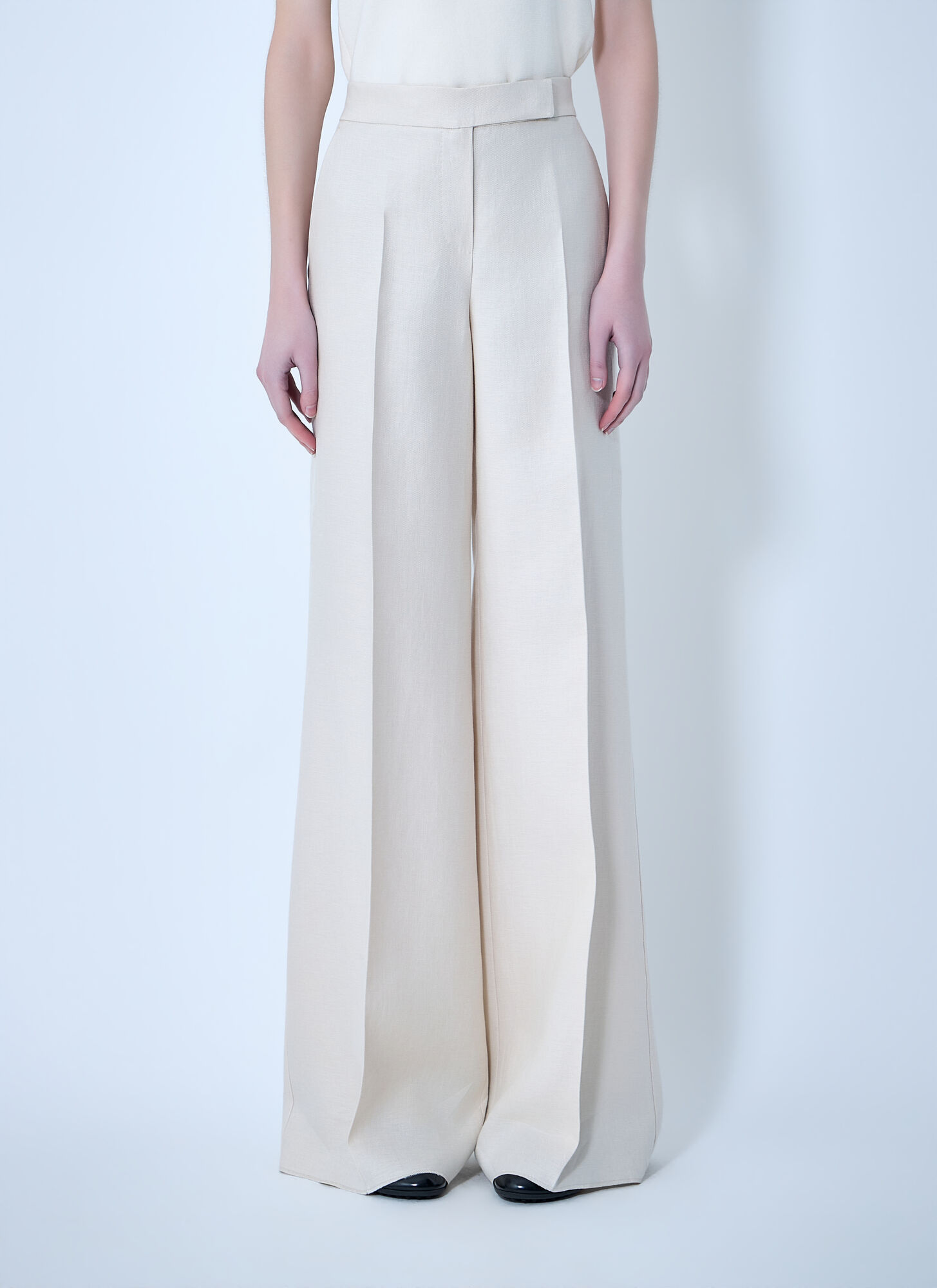 Max Mara Badesse Tailored Linen Pants - Woman Pants Beige It - 44　Max Mara Badesse テーラード リネン パンツ - 女性パンツ ベージュ It - 44 Max