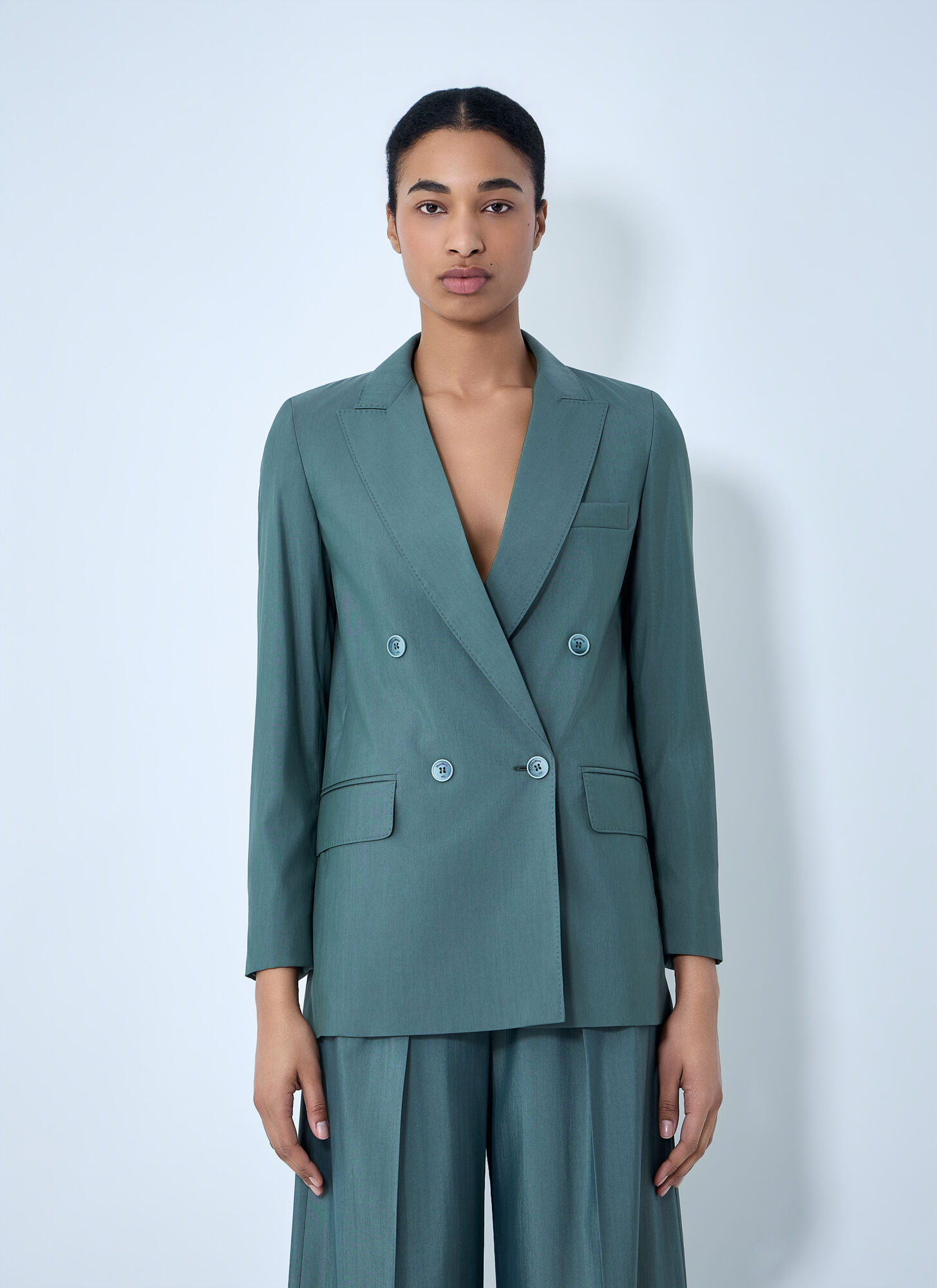 Max Mara Women's Green Double-Breasted Blazer - Woman Blazers It - 44