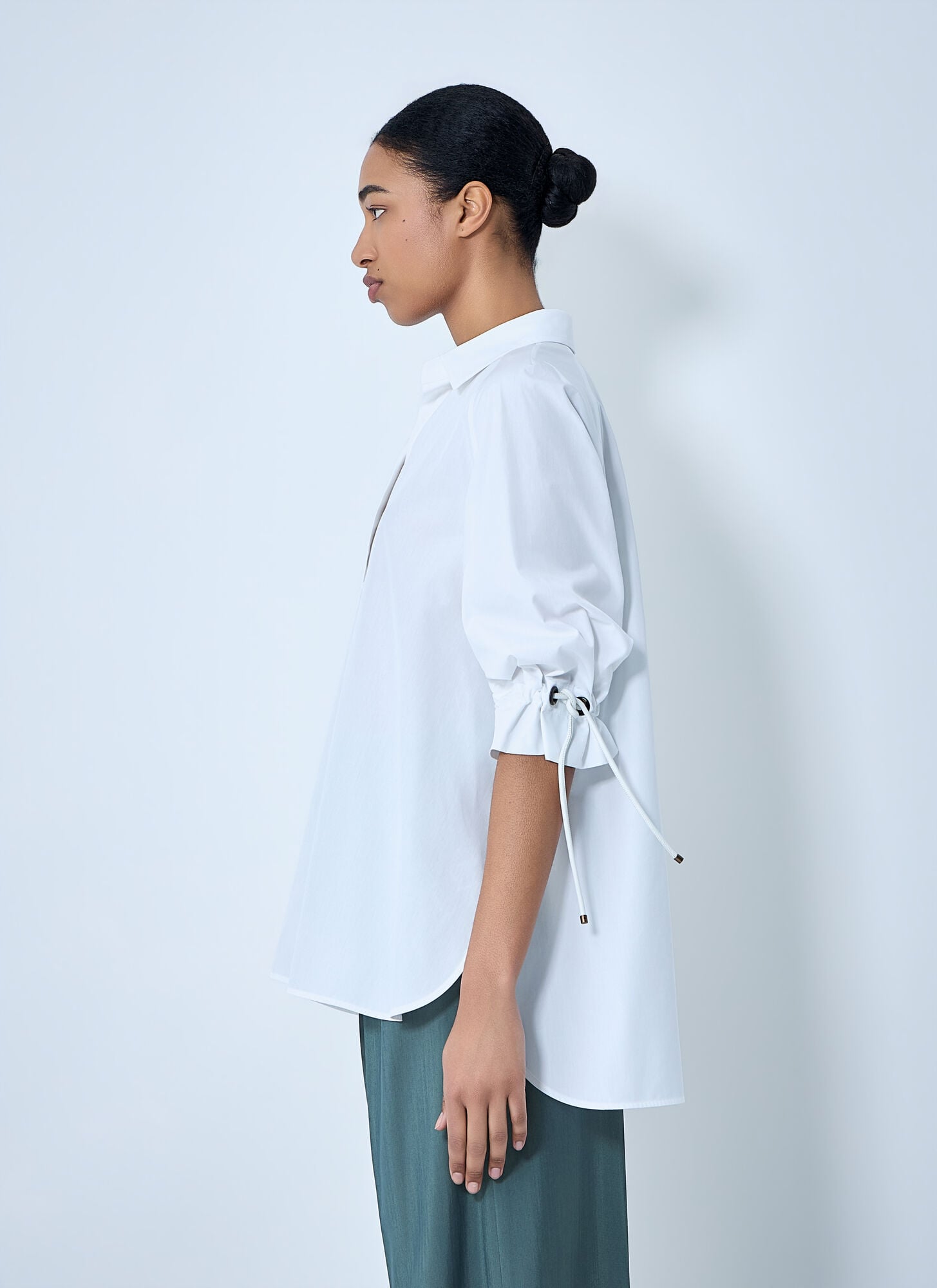  Max Mara Max Mara Relaxed Poplin Tunic - Frau Hemden White It - 36 