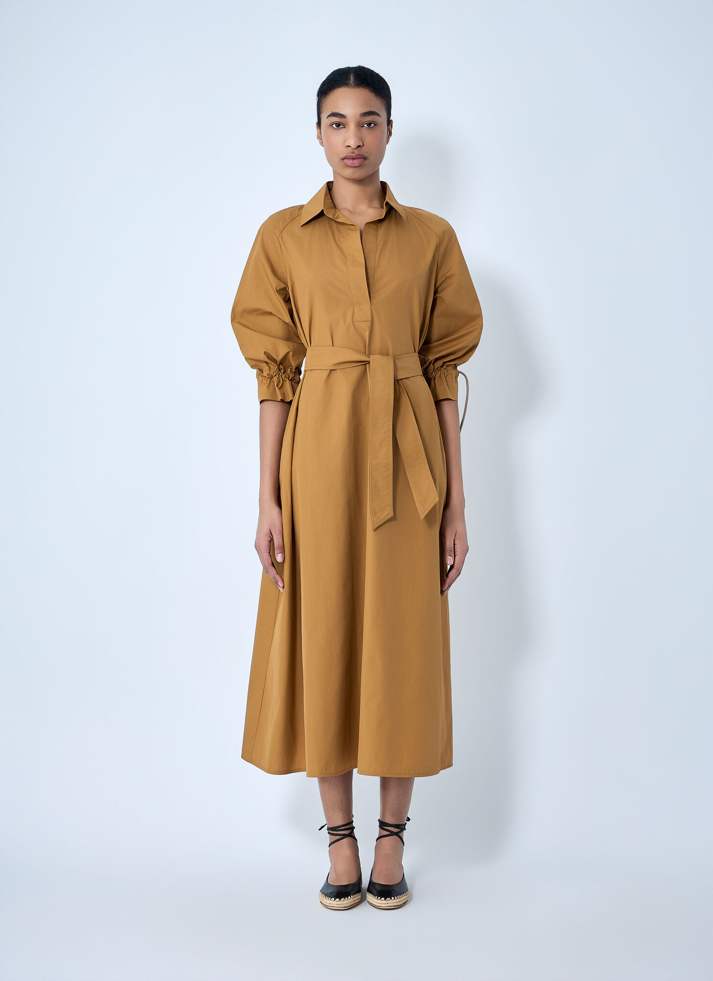 Max Mara Belted Shirt Dress - Woman Dresses Camel It - 38　Max Mara ベルト付きシャツドレス - 女性ドレス Camel It - 38 Max