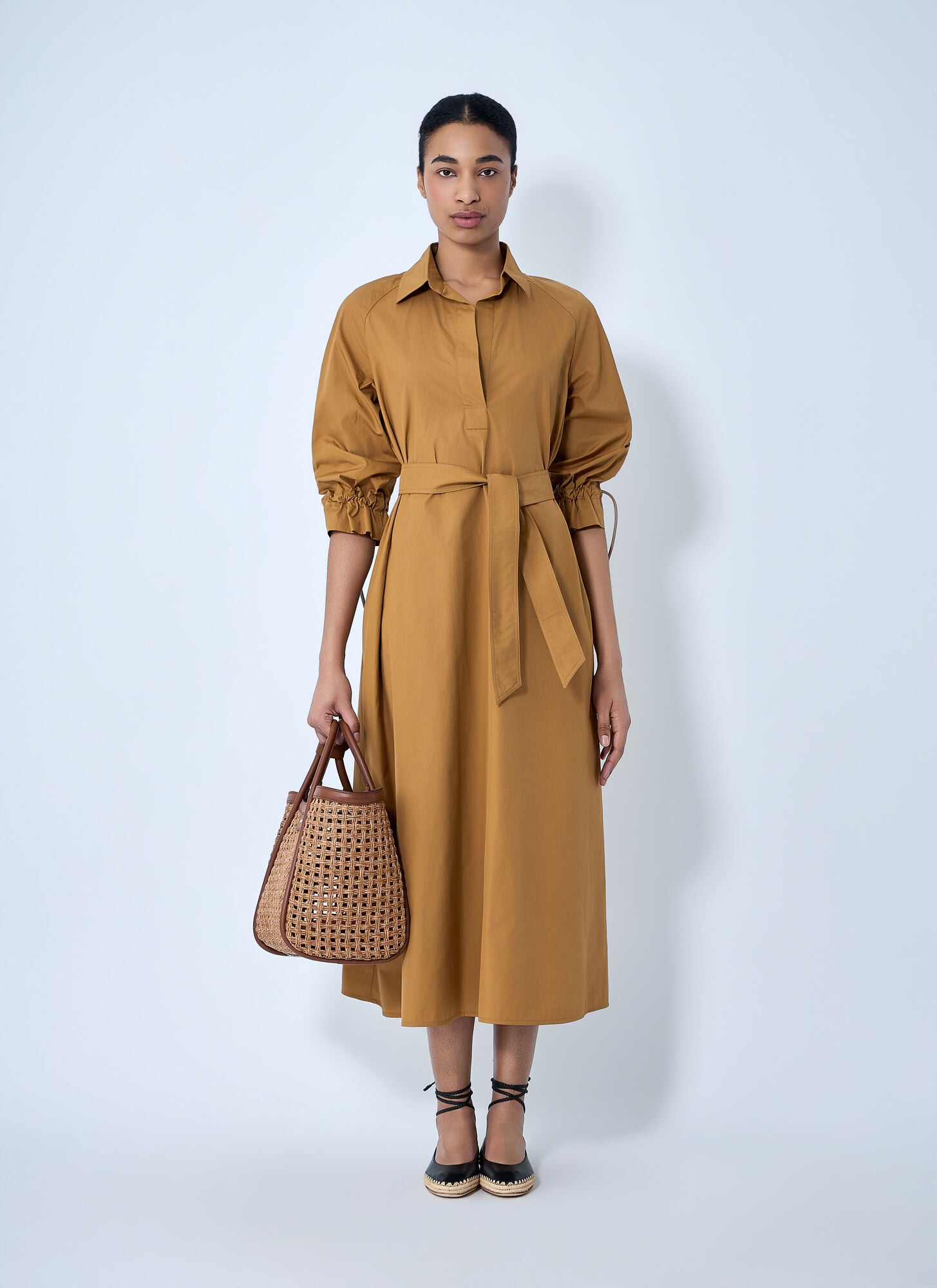  Max Mara Max Mara Belted Shirt Dress - Frau Kleider Camel It - 38 