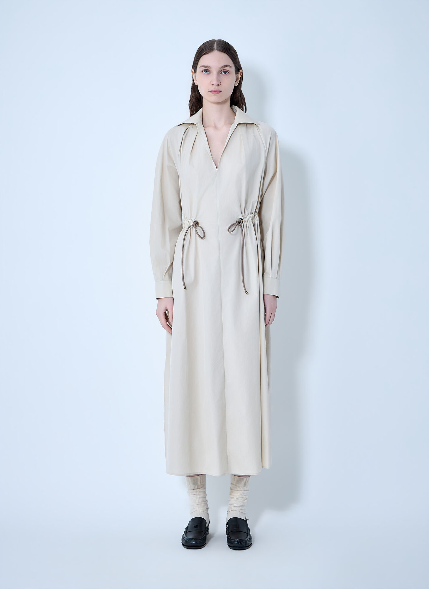Max Mara Women's Beige Pedaggi Cotton Popeline Midi Dress - Woman Dresses It - 40