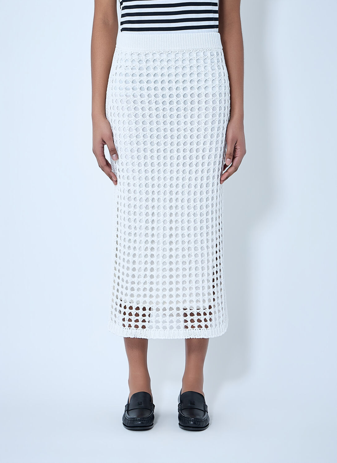 Max Mara Crochet Midi Skirt - Woman Skirts White M
