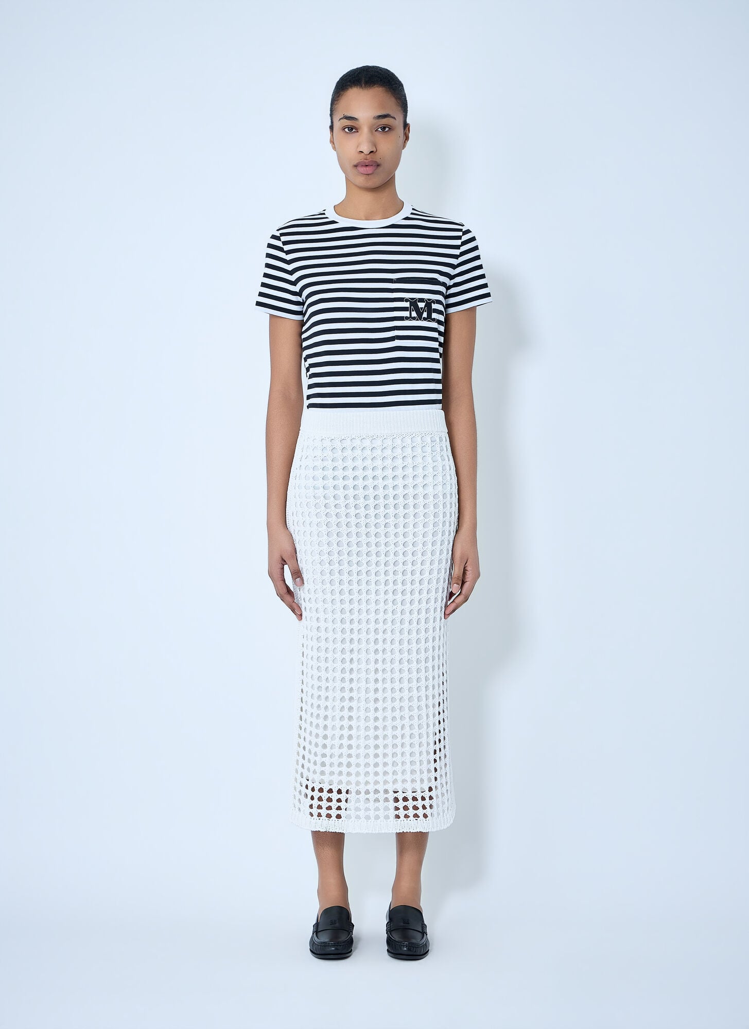 Max Mara Max Mara Crochet Midi Skirt - Frau Röcke White M 
