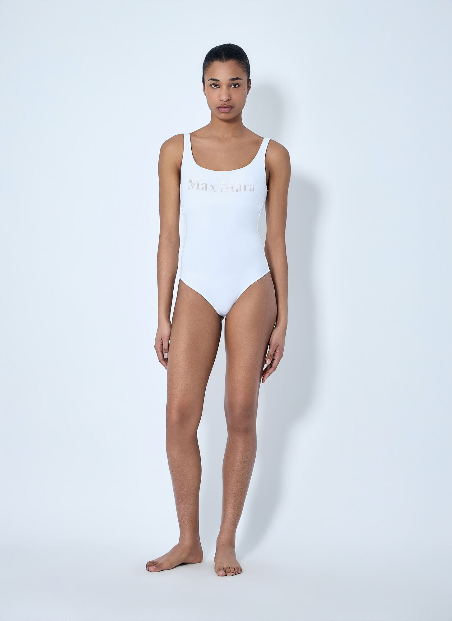  Max Mara Max Mara Scoop Neck Swimsuit - Frau Bademode White I 