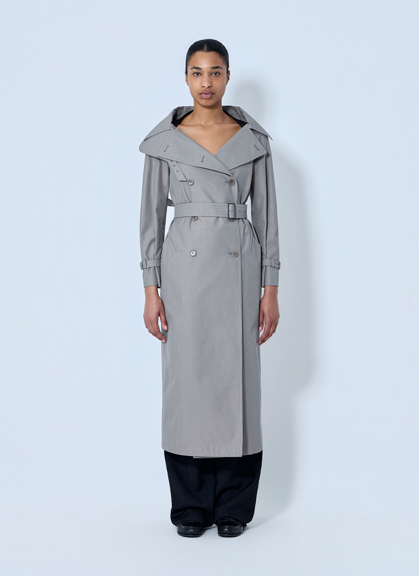 Max Mara Women's Grey Long Trench Coat - Woman Coats It - 40