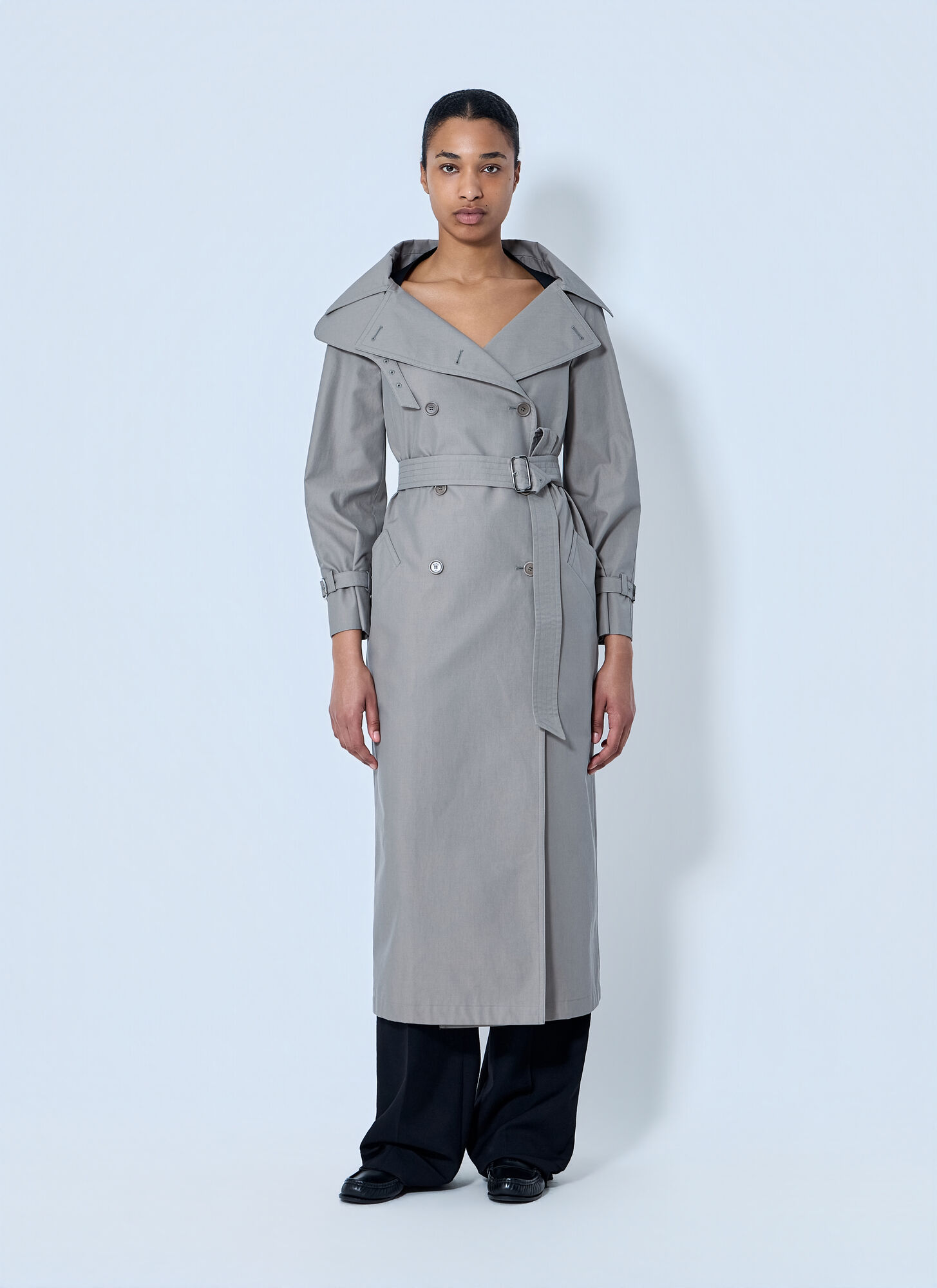  Max Mara Max Mara Long Trench Coat - Frau Mäntel Grey It - 36 
