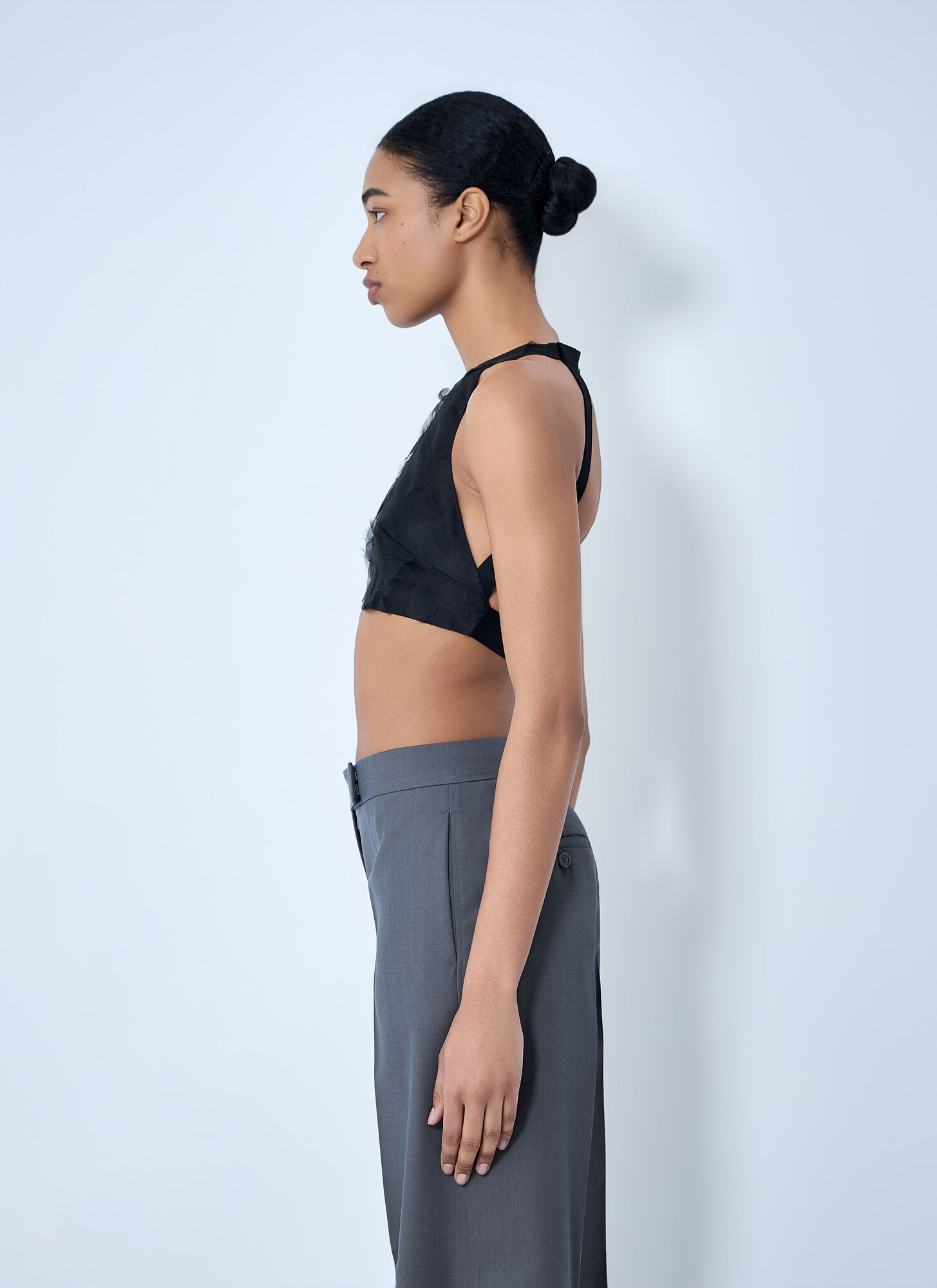  Max Mara Max Mara Suede Halter Crop Top - Frau Tops Black It - 44 