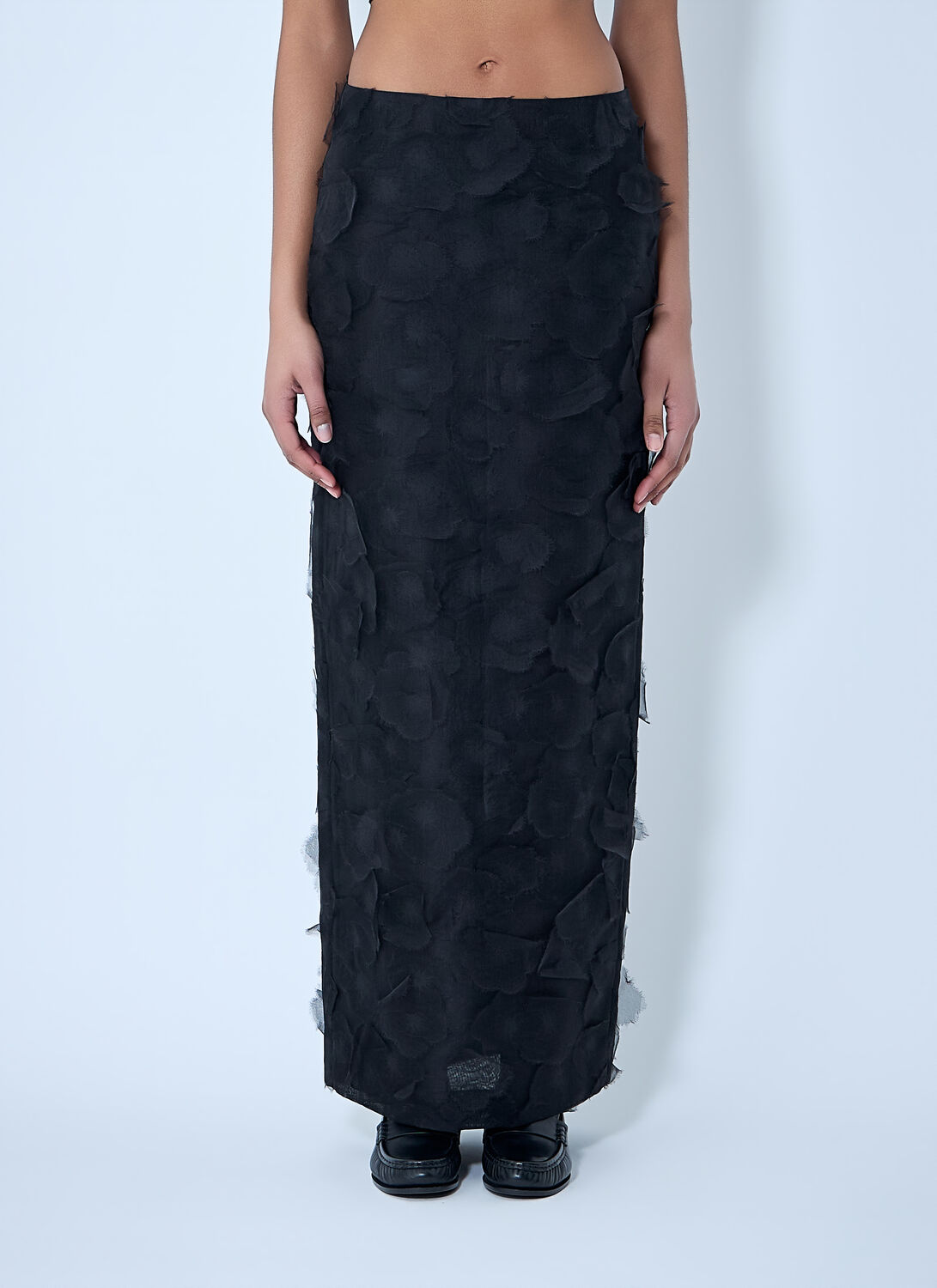 Max Mara Textured Long Skirt - Woman Skirts Black It - 42
