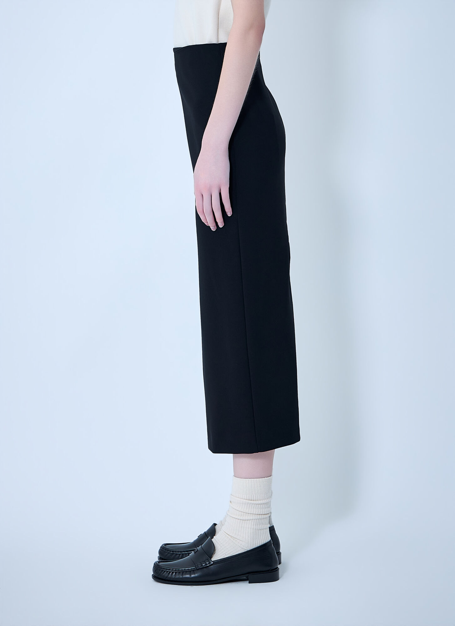  Max Mara Max Mara Compact Crêpe Jersey Midi Skirt - Frau Röcke Black It - 42 