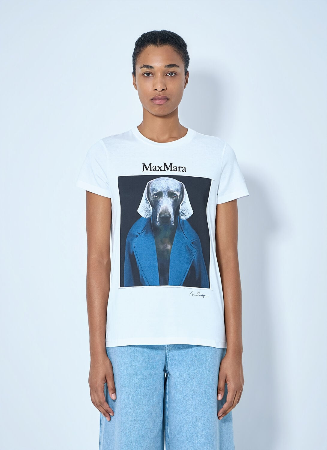 Max Mara Graphic Print T-shirt - Woman T-shirts White L