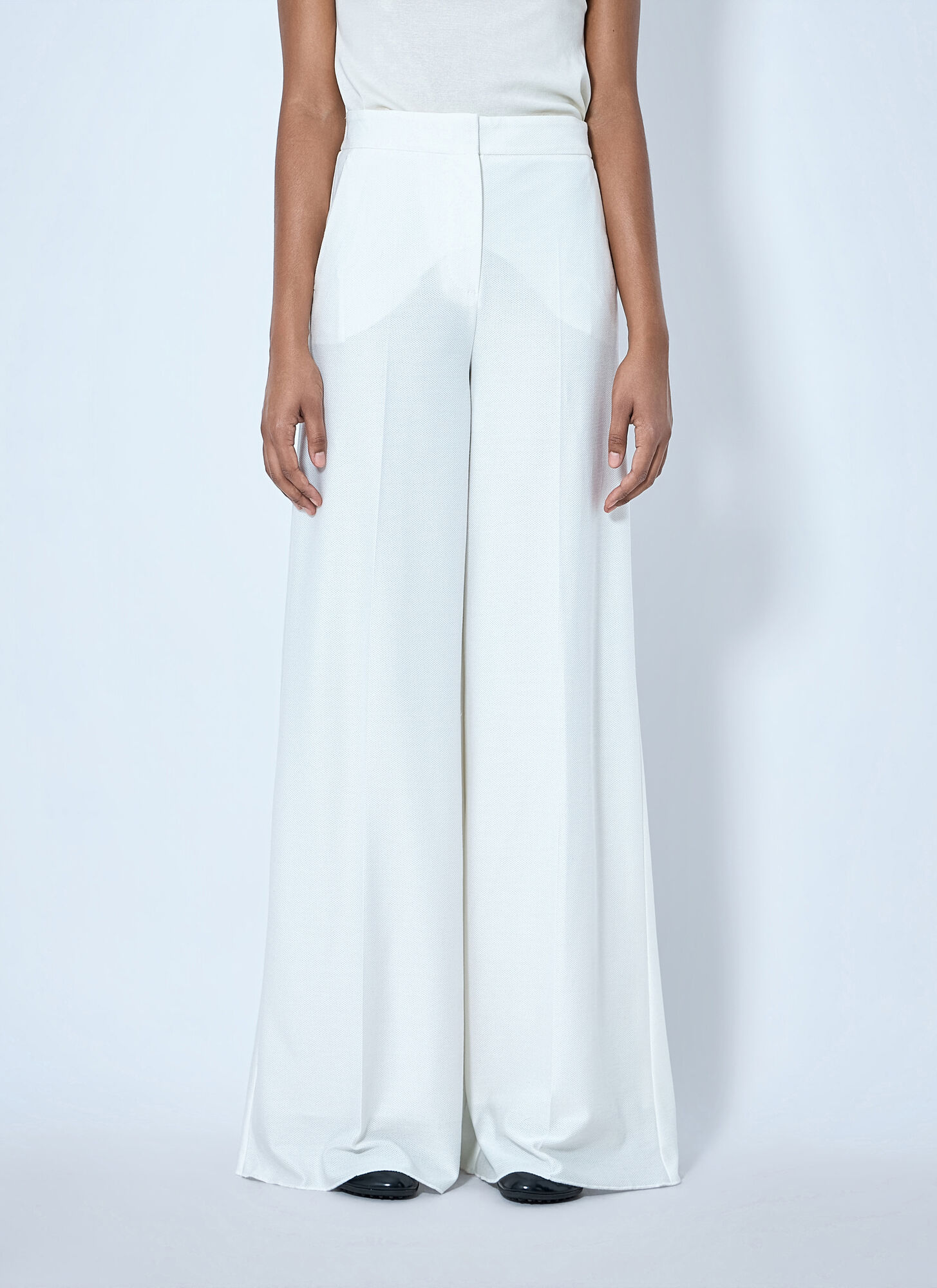 Max Mara Donna Bianco Wide-Leg Tailored Trousers - Woman Pants It - 40