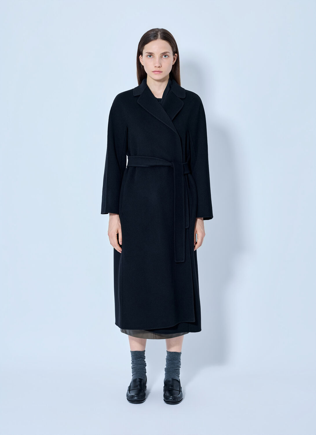 'S Max Mara Belted Wool Coat - Woman Coats Black It - 38