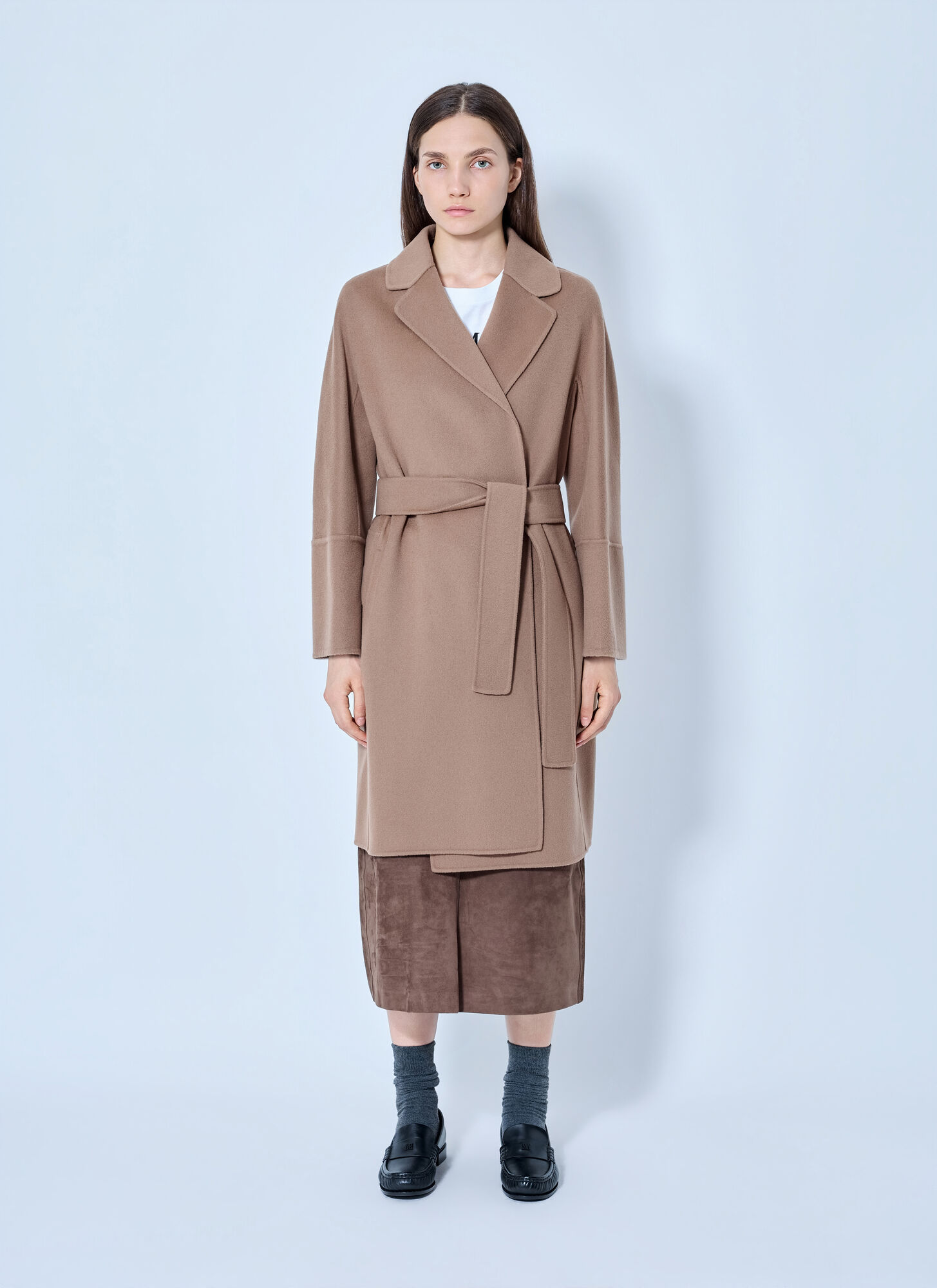 Max Mara Women's Camel Belted Wool-Blend Coat - Woman Coats It - 36