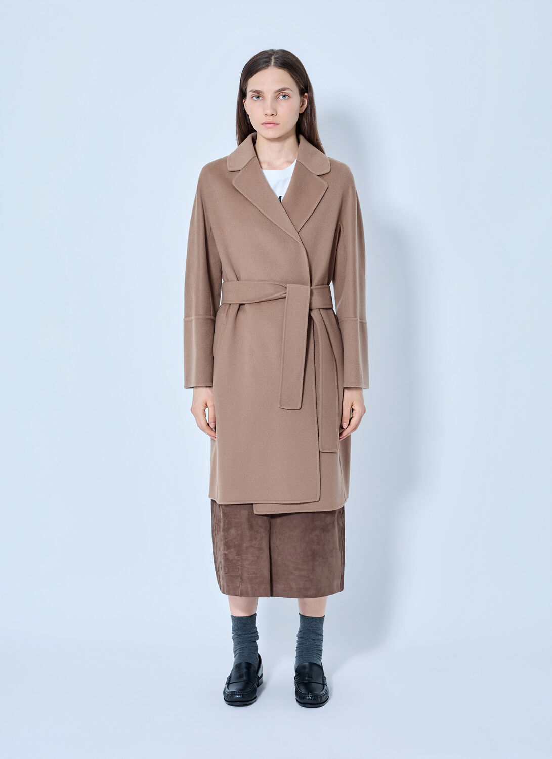 'S Max Mara Belted Wool-blend Coat - Woman Coats Camel It - 42