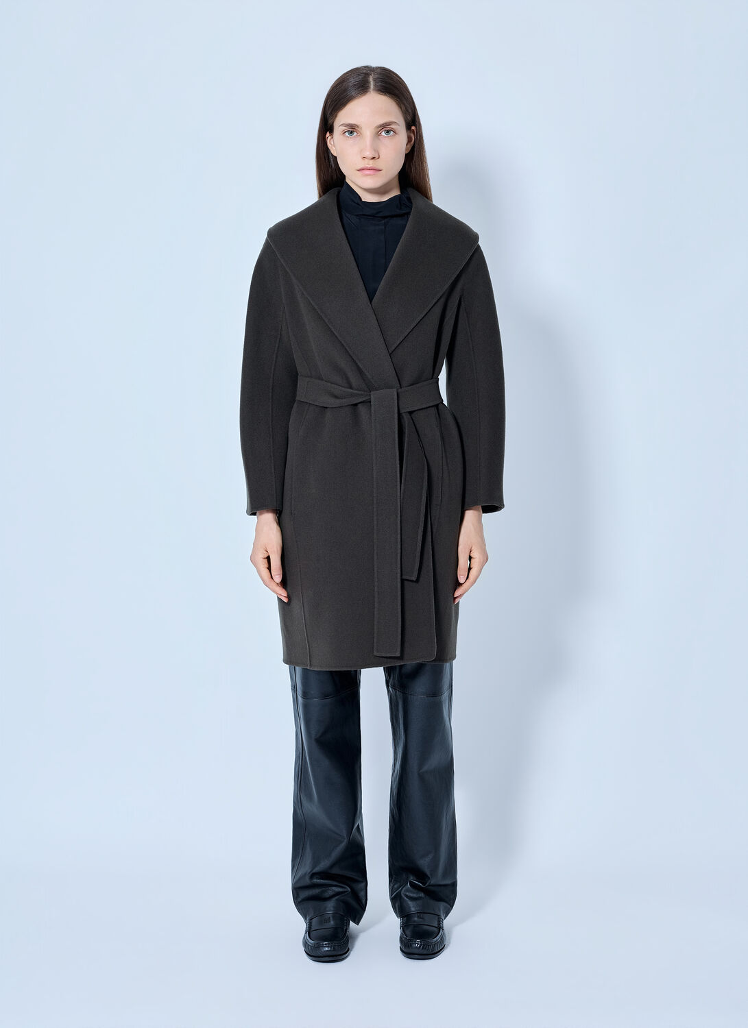 'S Max Mara Shawl Collar Belted Coat - Woman Coats Dark Green It - 40