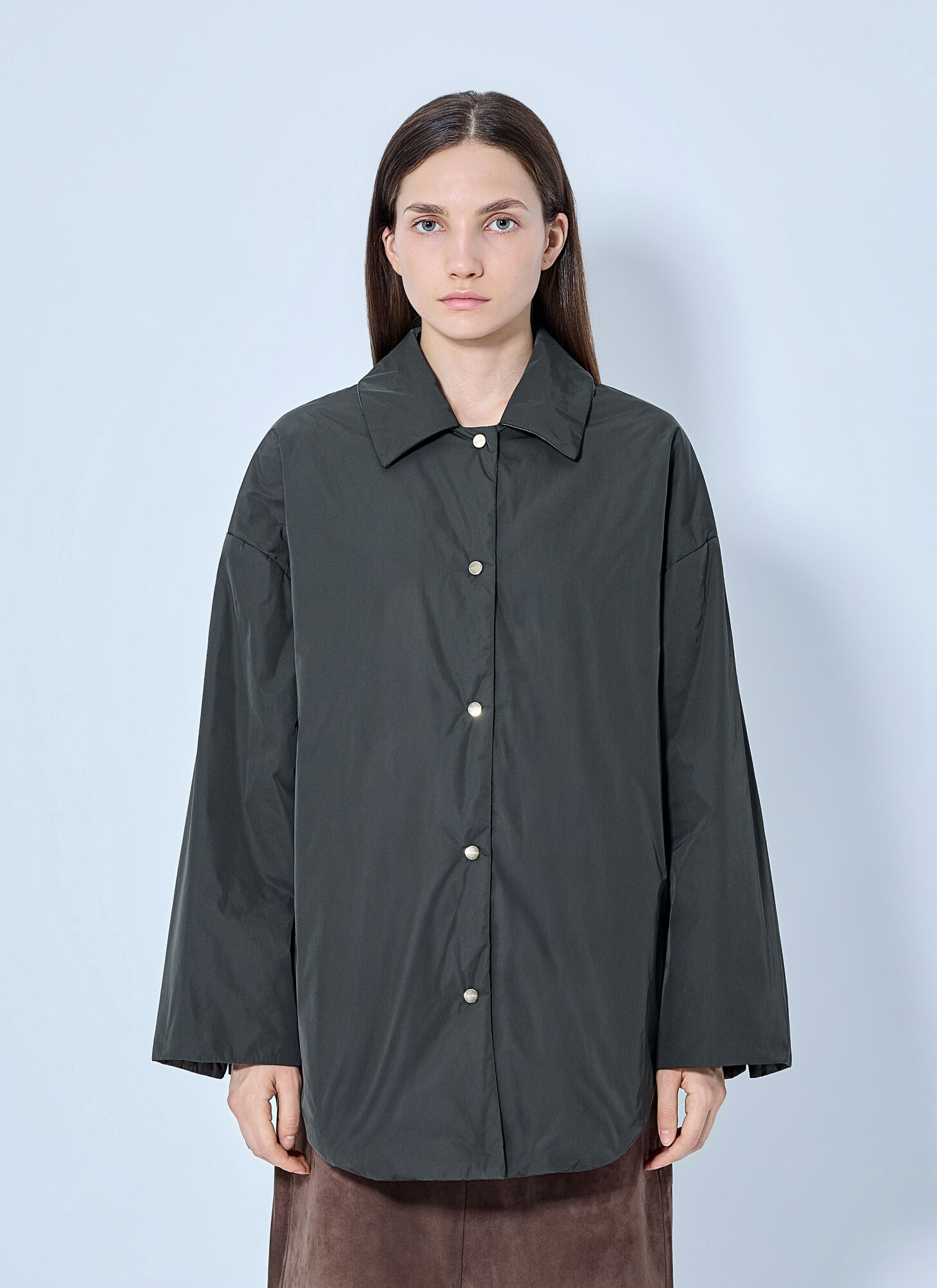 Max Mara Oversized Button-down Jacket In Dark Green