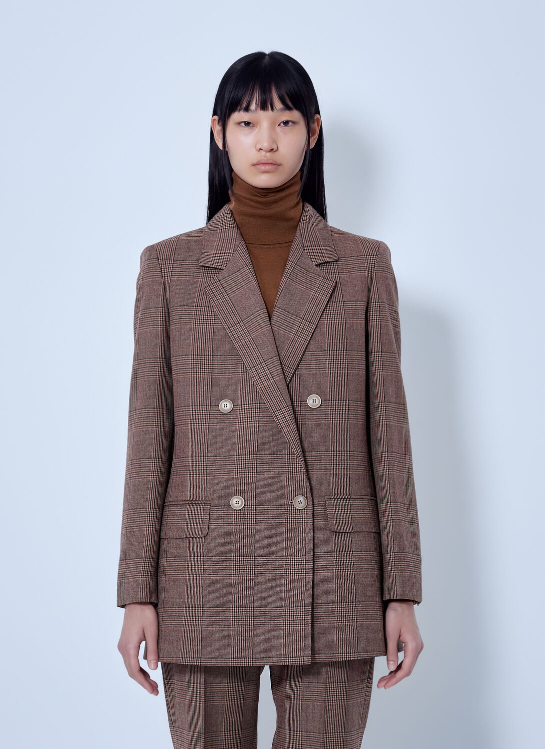 Max Mara Double-breasted Checked Blazer - Woman Blazers Brown It - 44