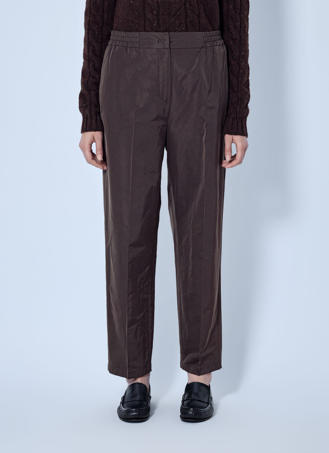 Max Mara Elasticated Waist Trousers - Woman Pants Dark Brown It - 40