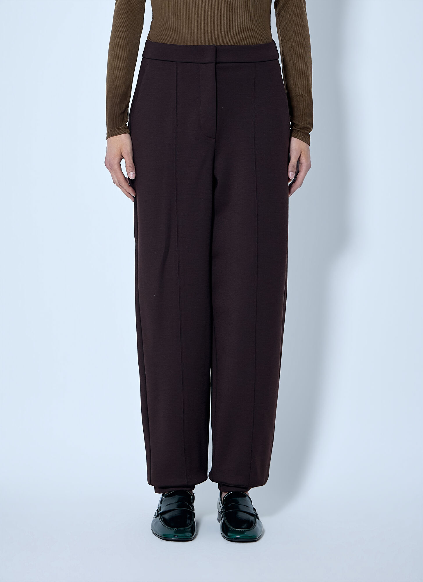 Max Mara Women's Dark Brown Tailored Wool Pants - Woman Pants It - 40 - Image 1