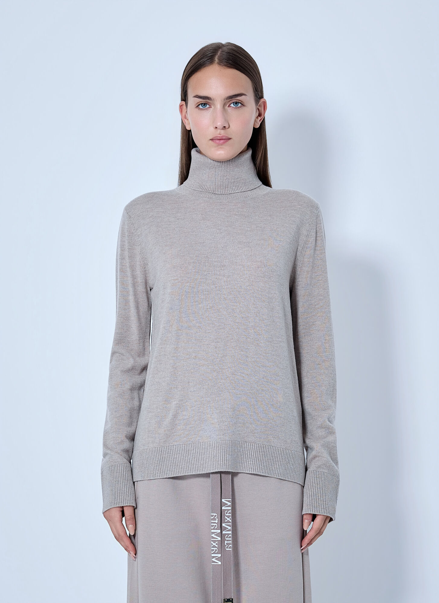 Max Mara Maglia-Canottiera-Top In Lana - Female - Turtlenecks - Beige - S - Knitwear - Image 4