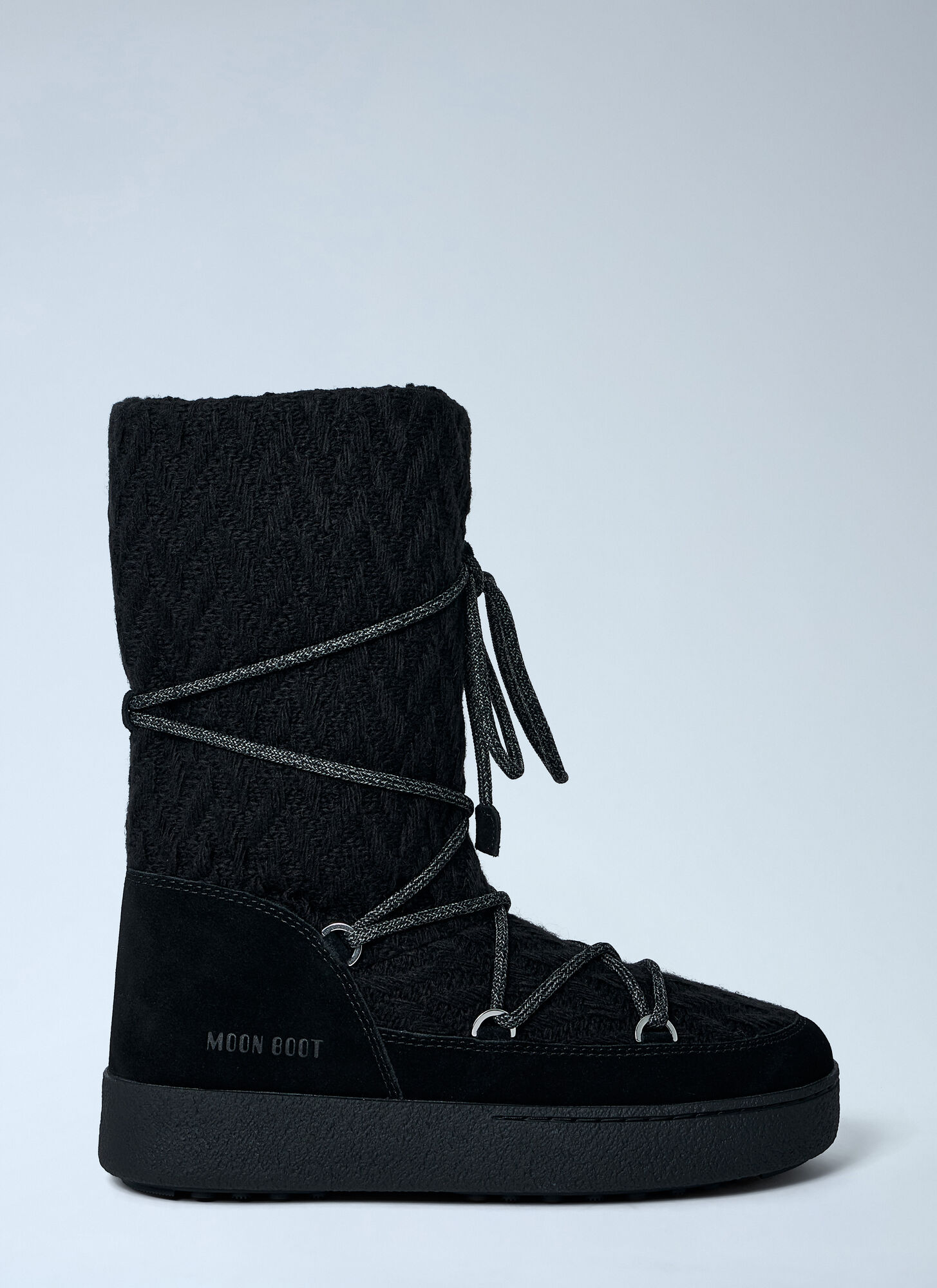 Moon Boot X Guest In Residence Unisex Nero - Ltrack Low Knit Boots, Size: Eu - 37