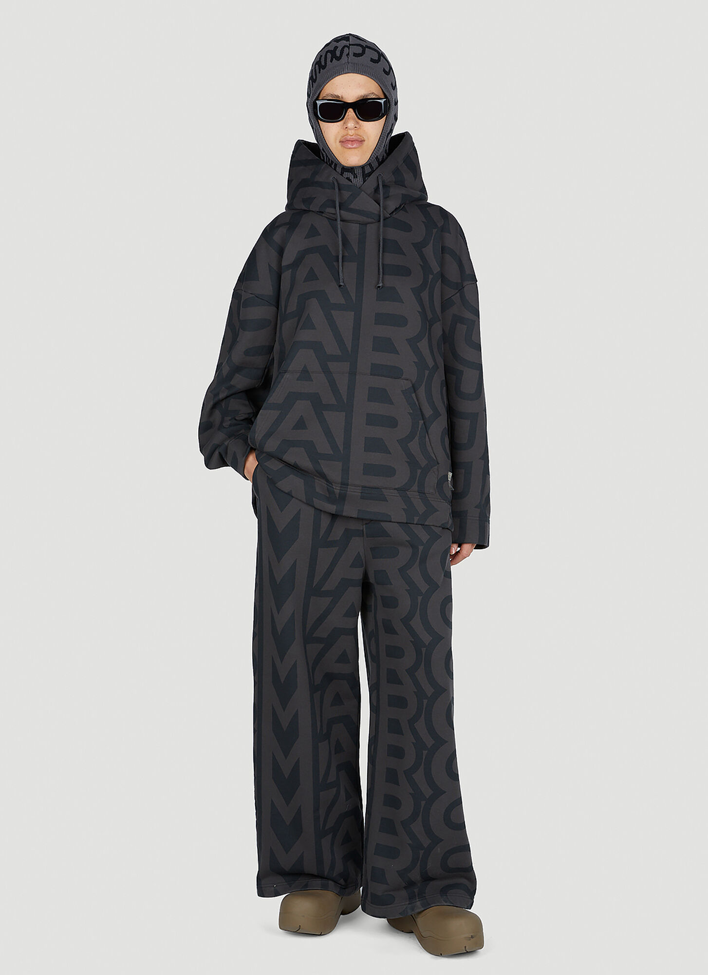  Marc Jacobs Marc Jacobs Monogram Oversized Hooded Sweatshirt - Frau Sweatshirts Black Xs 