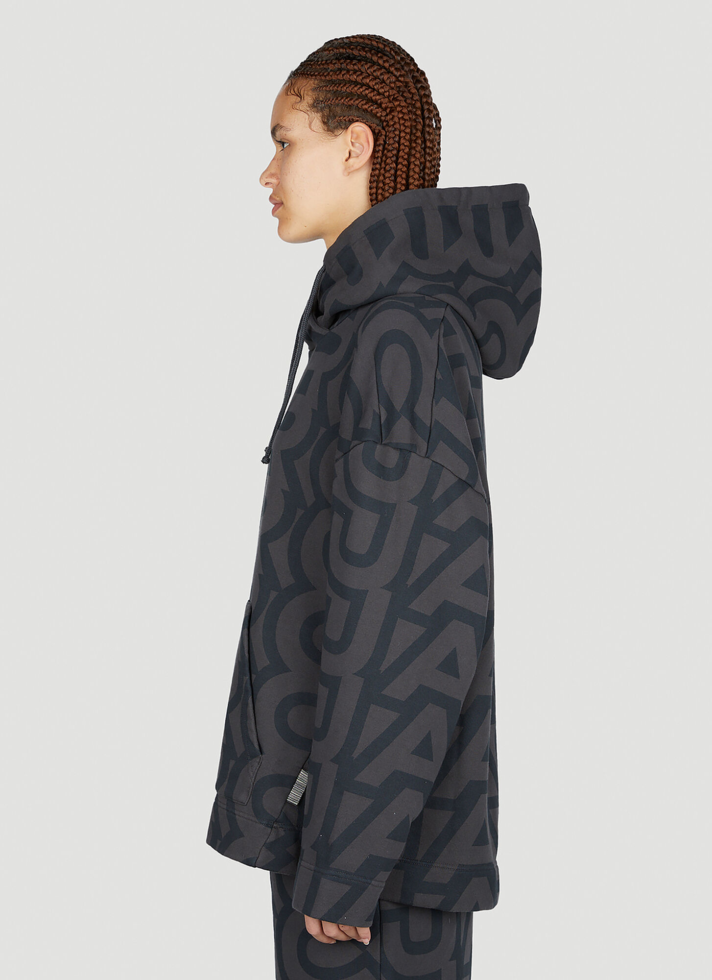  Marc Jacobs Marc Jacobs Monogram Oversized Hooded Sweatshirt - Frau Sweatshirts Black Xs 