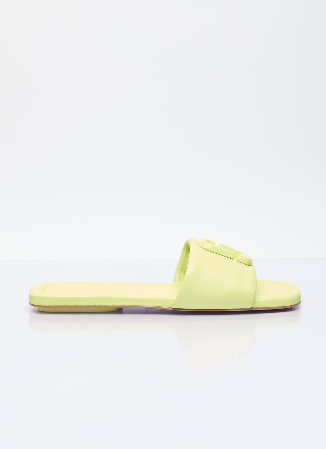 Shop Marc Jacobs The J Marc Leather Slides In Green