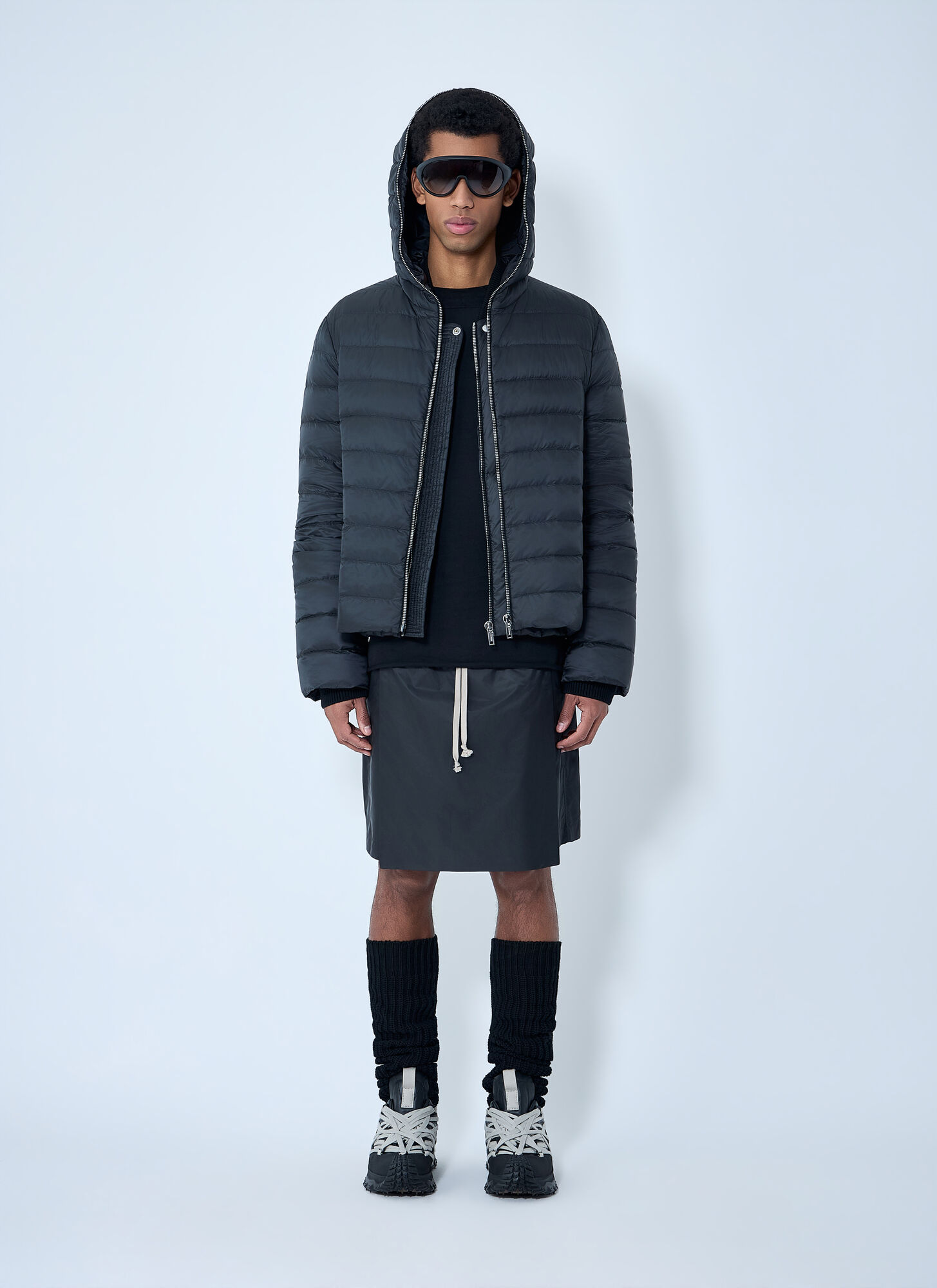  Moncler + Rick Owens Moncler + Rick Owens Hooded Quilted Jacket -  Jacken Black 1 
