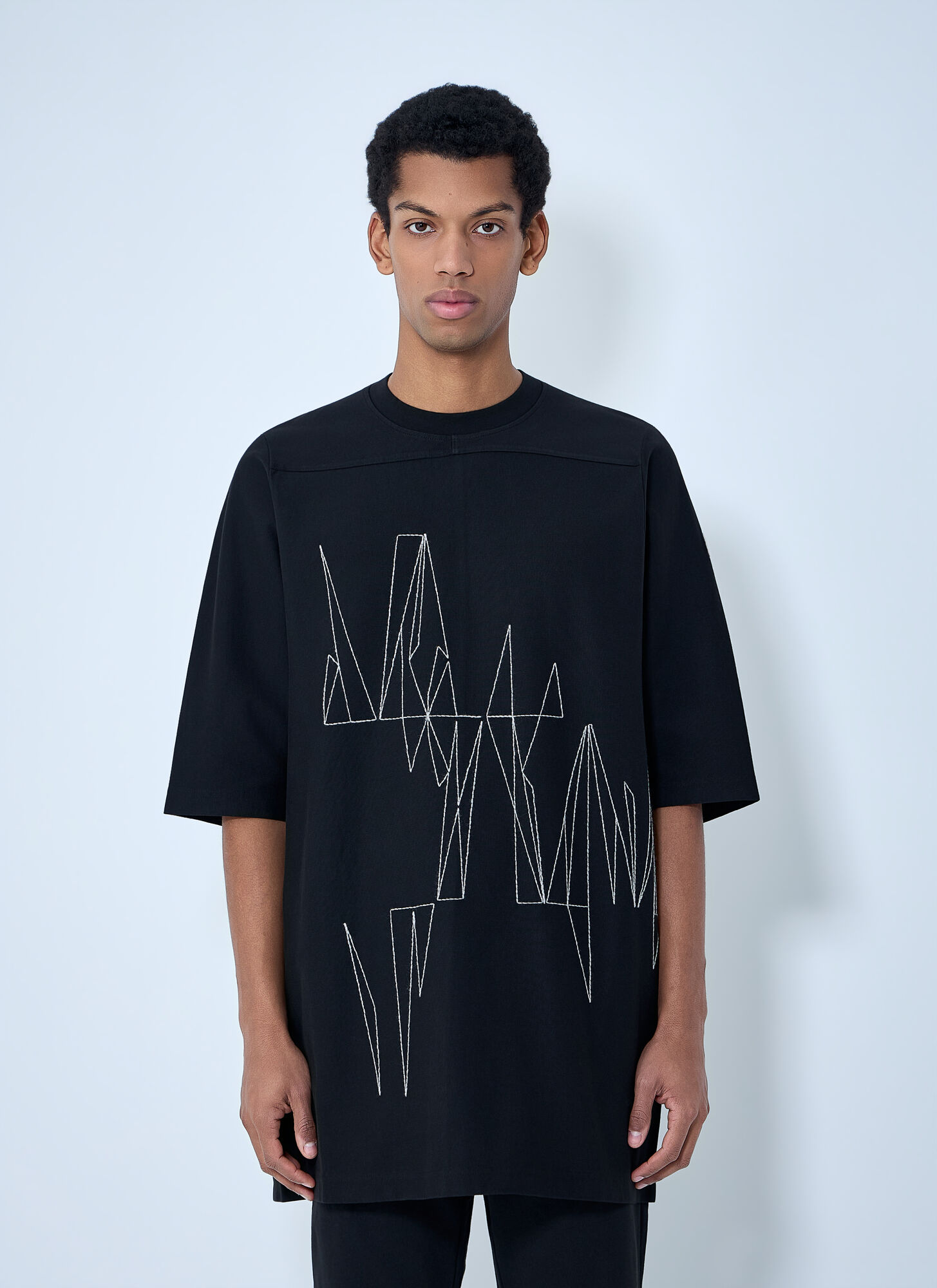 Moncler + Rick Owens Graphic Embroidered T-shirt -  T-shirts Black S　モンクレール + リック オウエンス グラフィック 刺繍 T シャツ - T シャツ ブラック S Moncler
