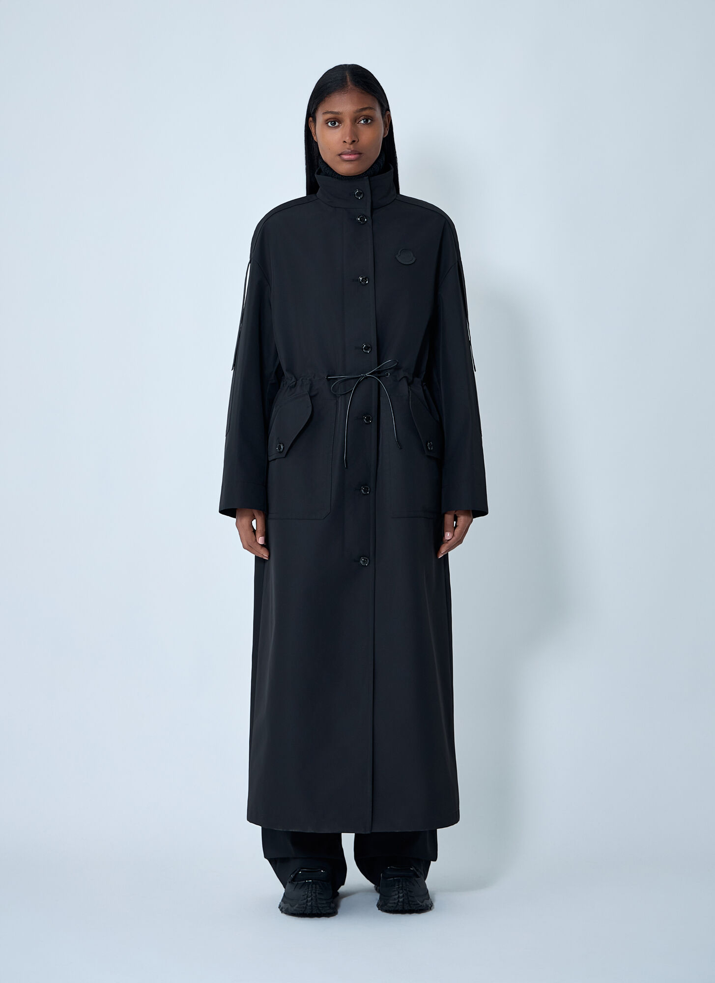 Moncler X Edward Enninful Donna Nero Winifred Long Windbreaker Jacket - Woman Coats 0