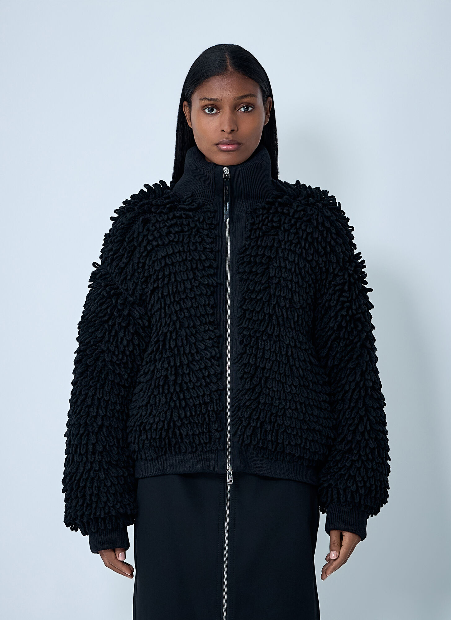 Moncler X Edward Enninful Textured Wool-Blend Cardigan - Woman Jackets Black Xs