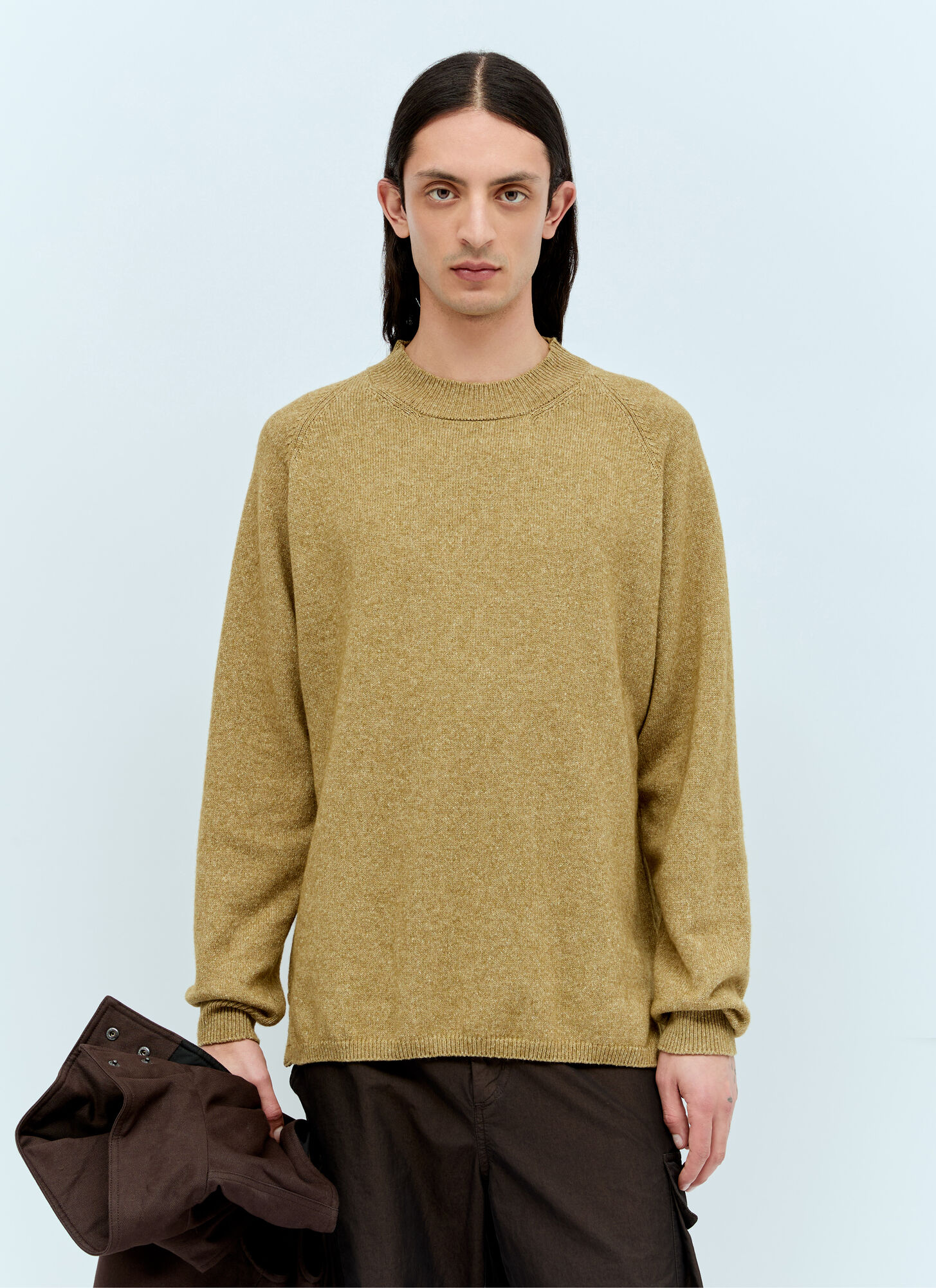 Shop Mhl By Margaret Howell Crewneck Sweater In Khaki