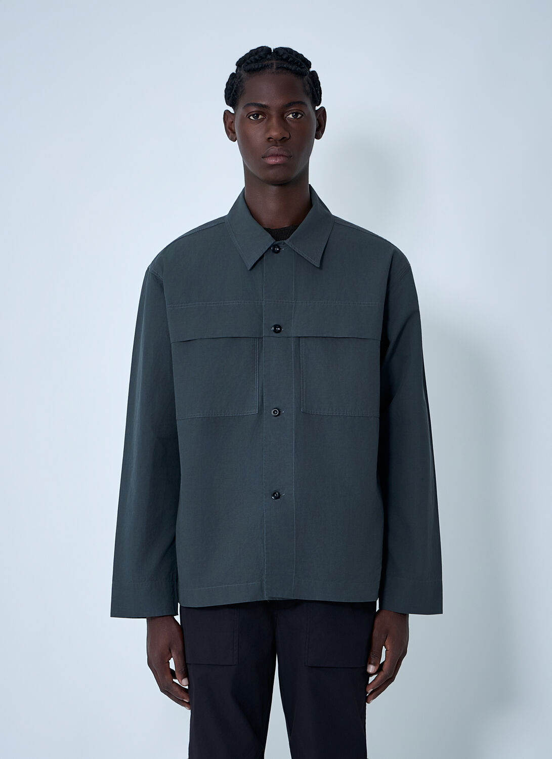 Mhl Storm Flap Shirt In Blue
