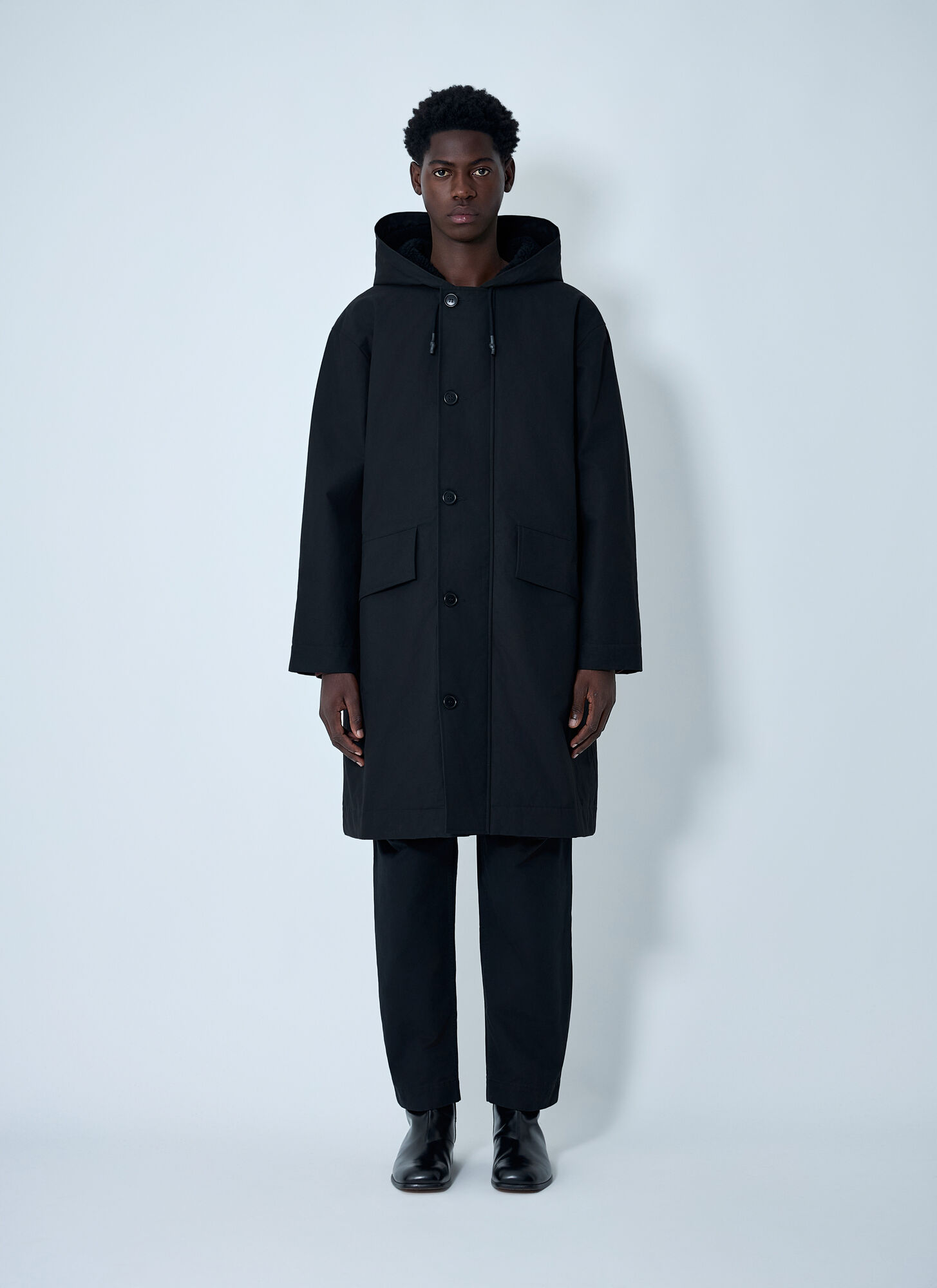 MHL by Margaret Howell Hooded Deck Parka - Man Coats Black M MHL