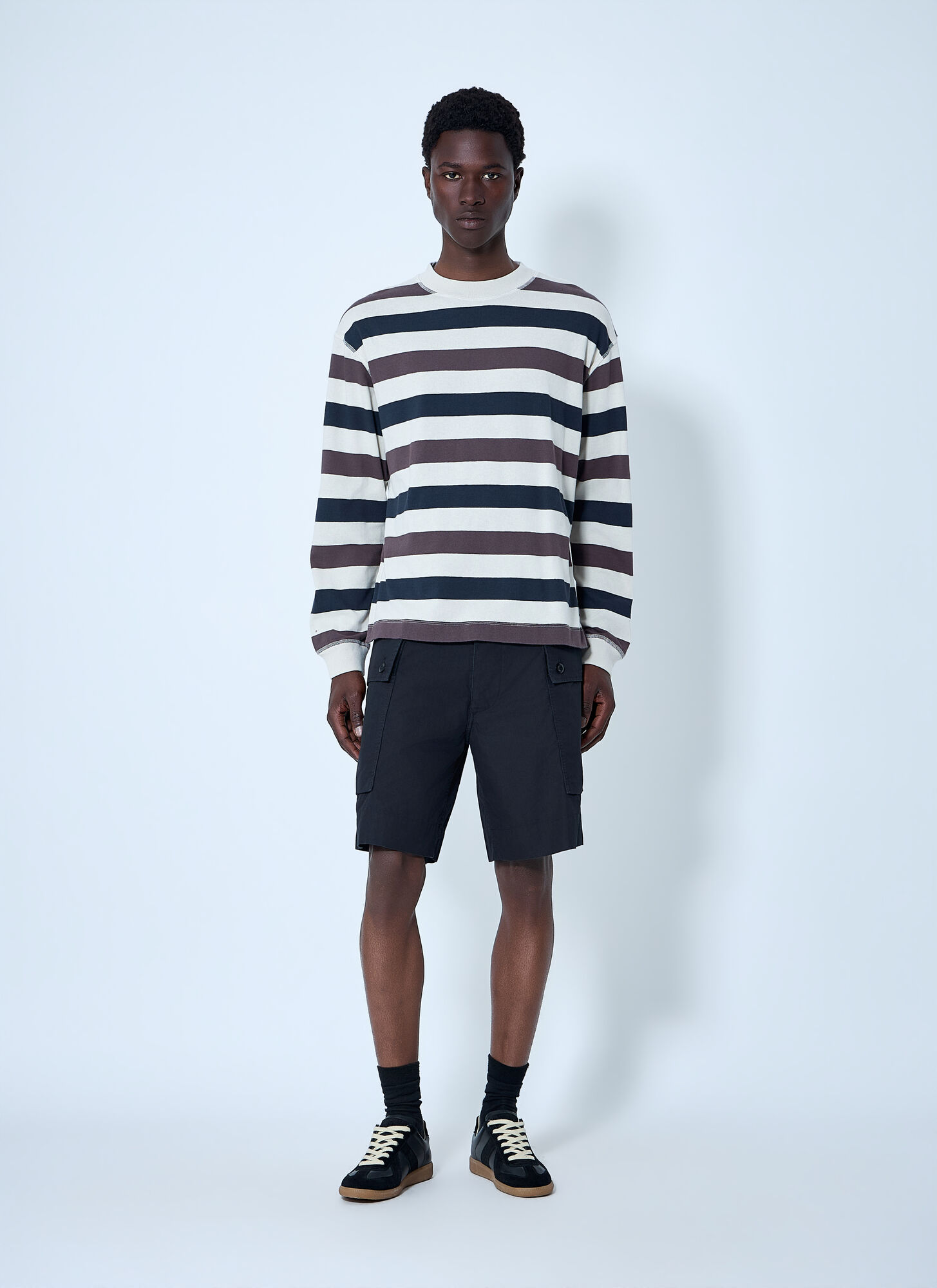  Margaret Howell Margaret Howell Striped Crewneck Sweatshirt - Mann Sweatshirts Multicolor Xl 